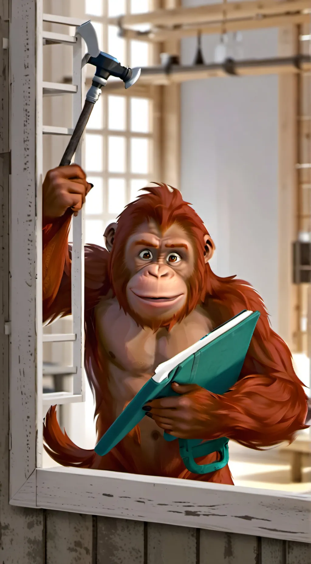 ai character: Rusty Spirit Orang background