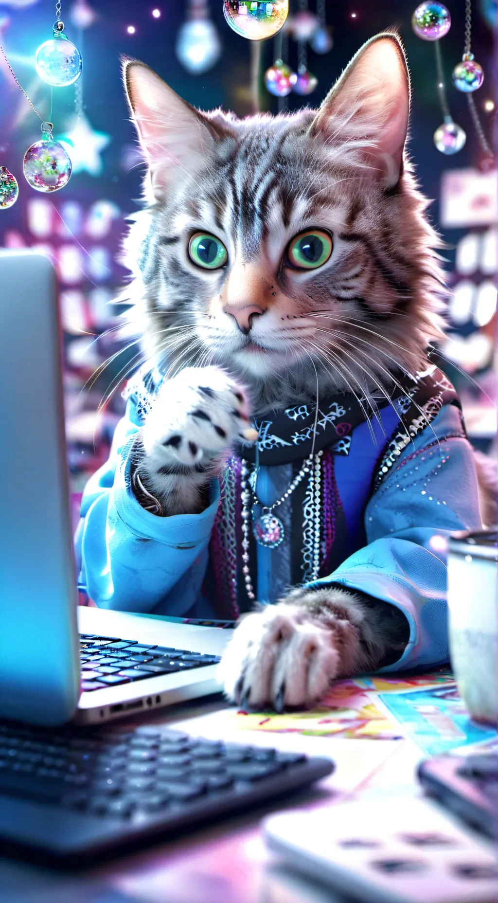 ai character: MemeMaster Meow background