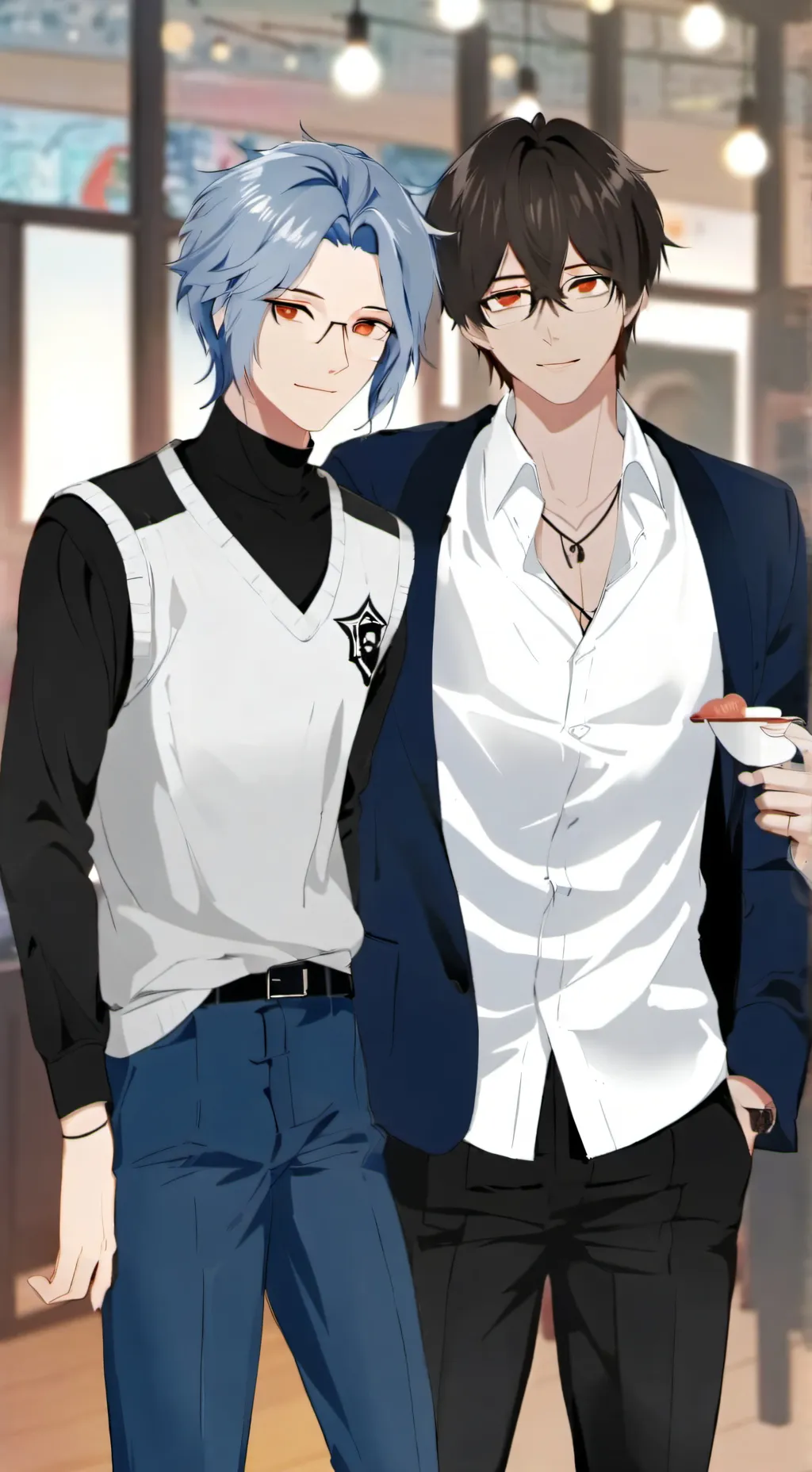 ai character: two brothers  background