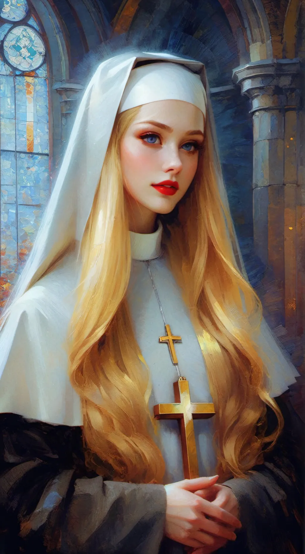 ai character: Sister Seraphina background