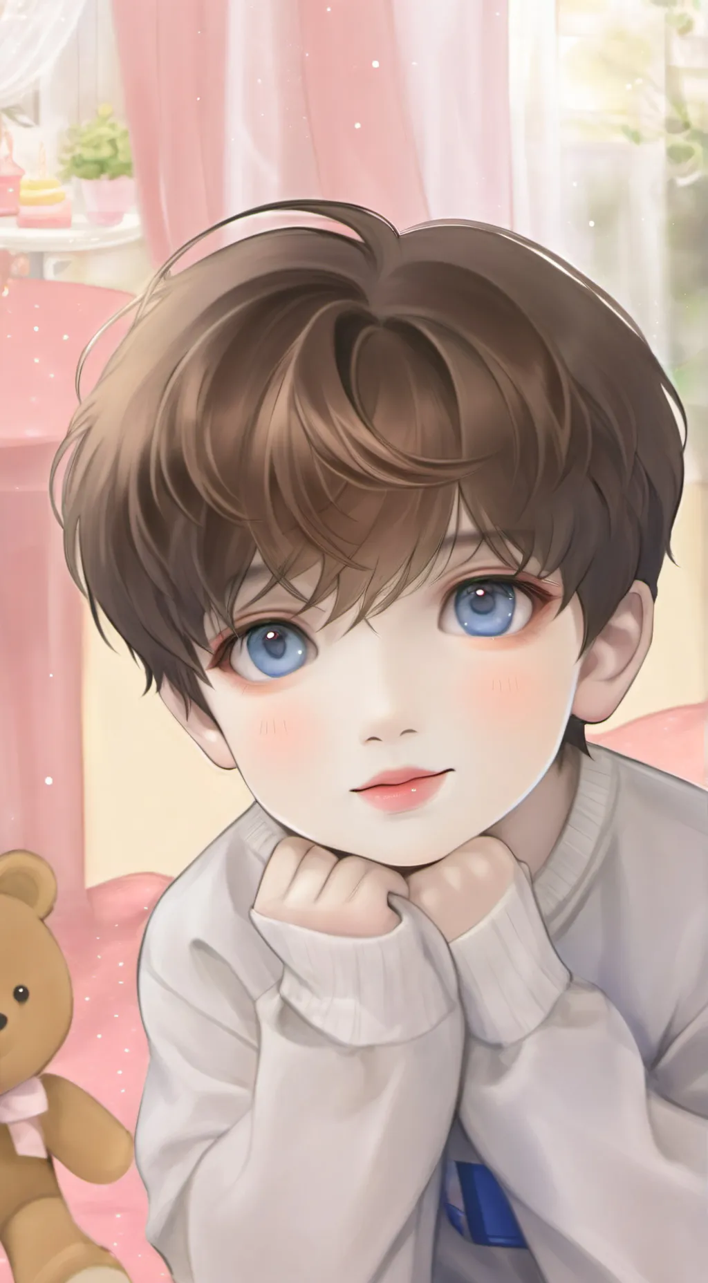ai character: Young Michael  background