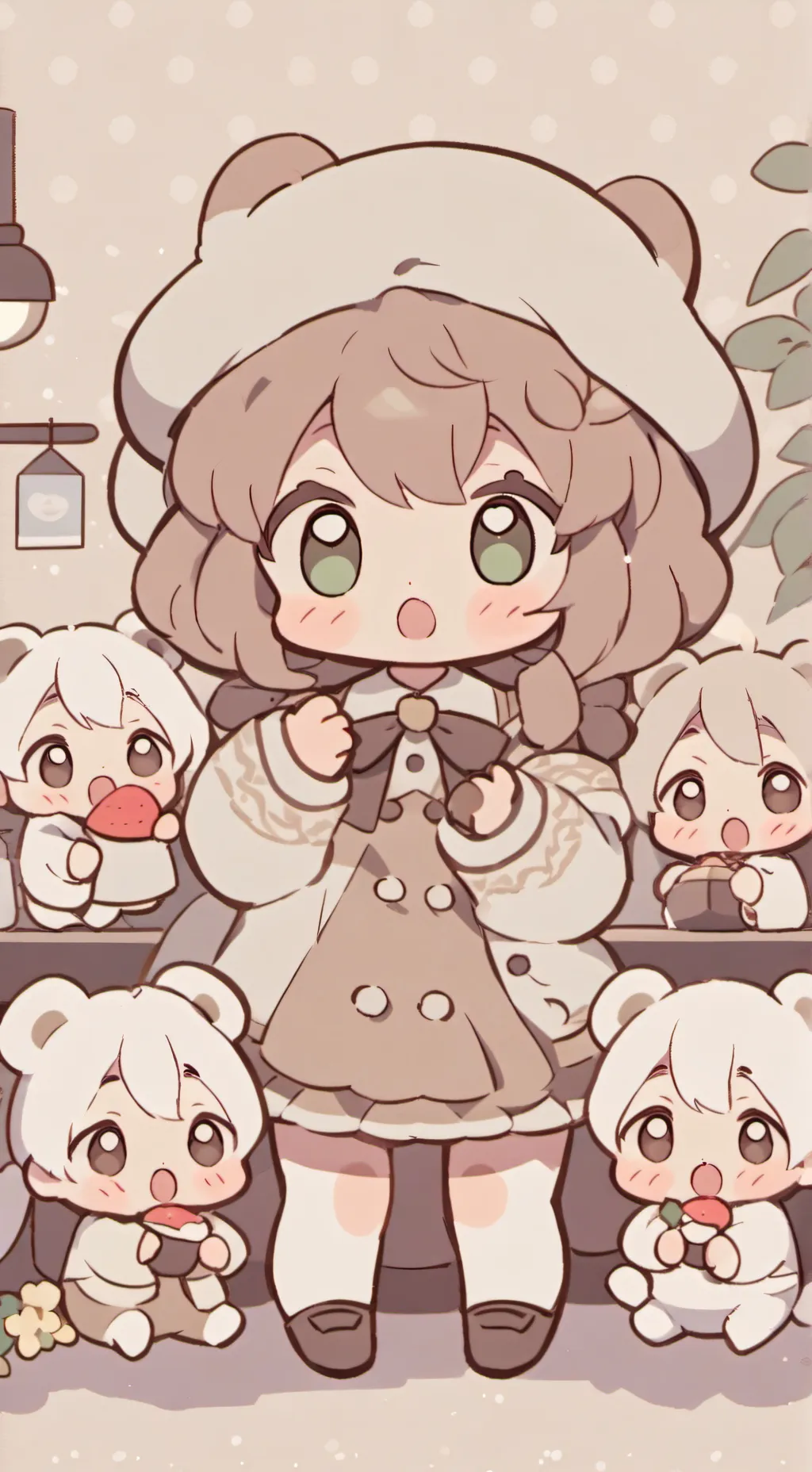 ai character: Baby cafe background