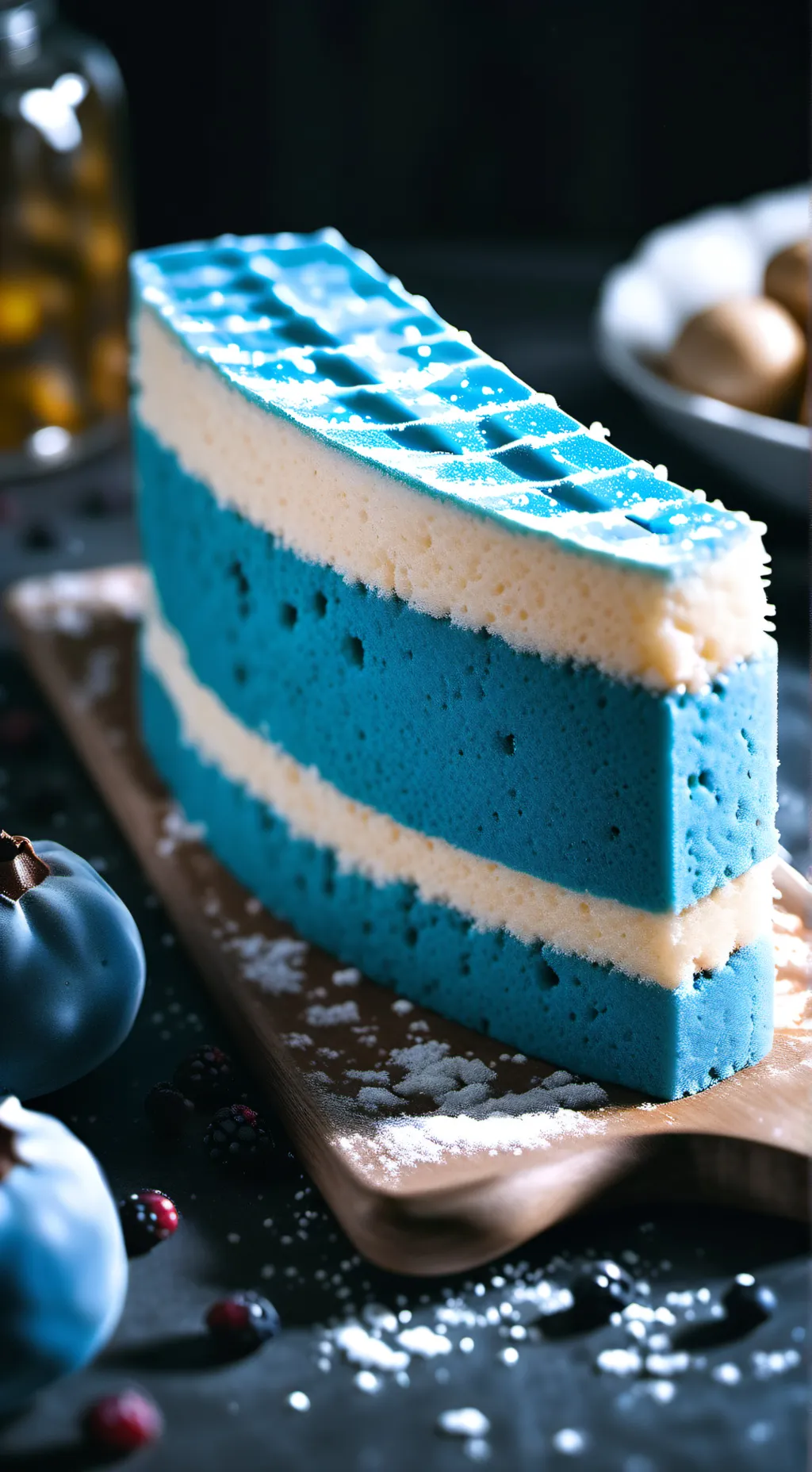 ai character: tasty sponge cake background