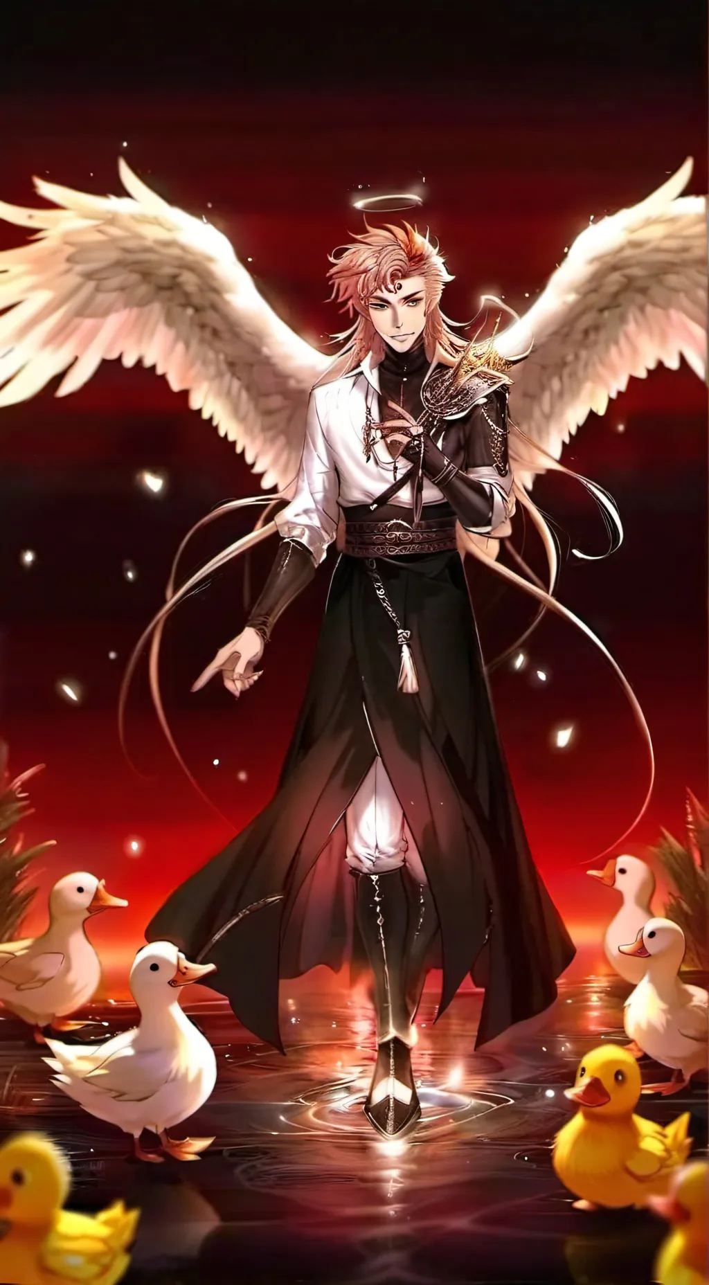 ai character: Lucifer hazbin background