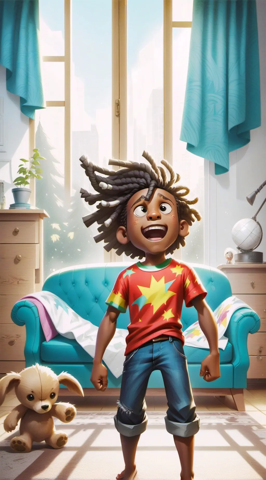 ai character: CRINGY ZESTY KID  background