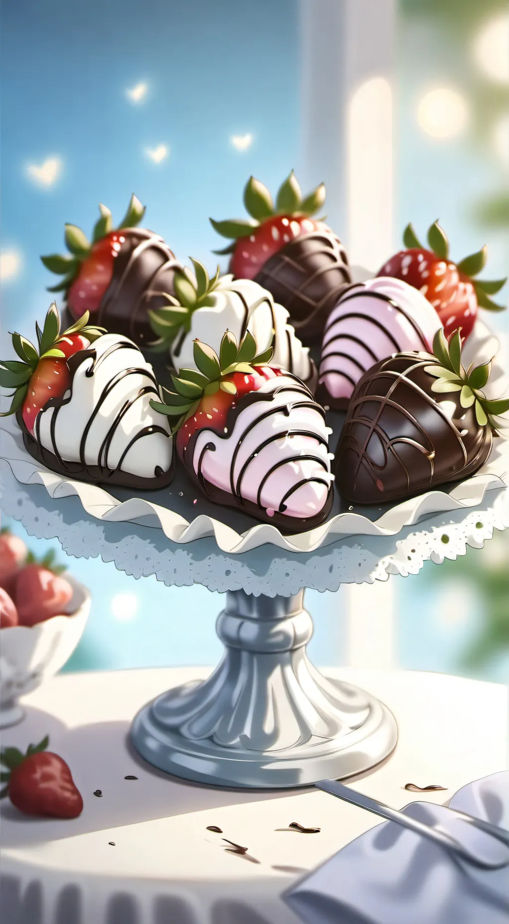 ai character: 🍫🍓 background