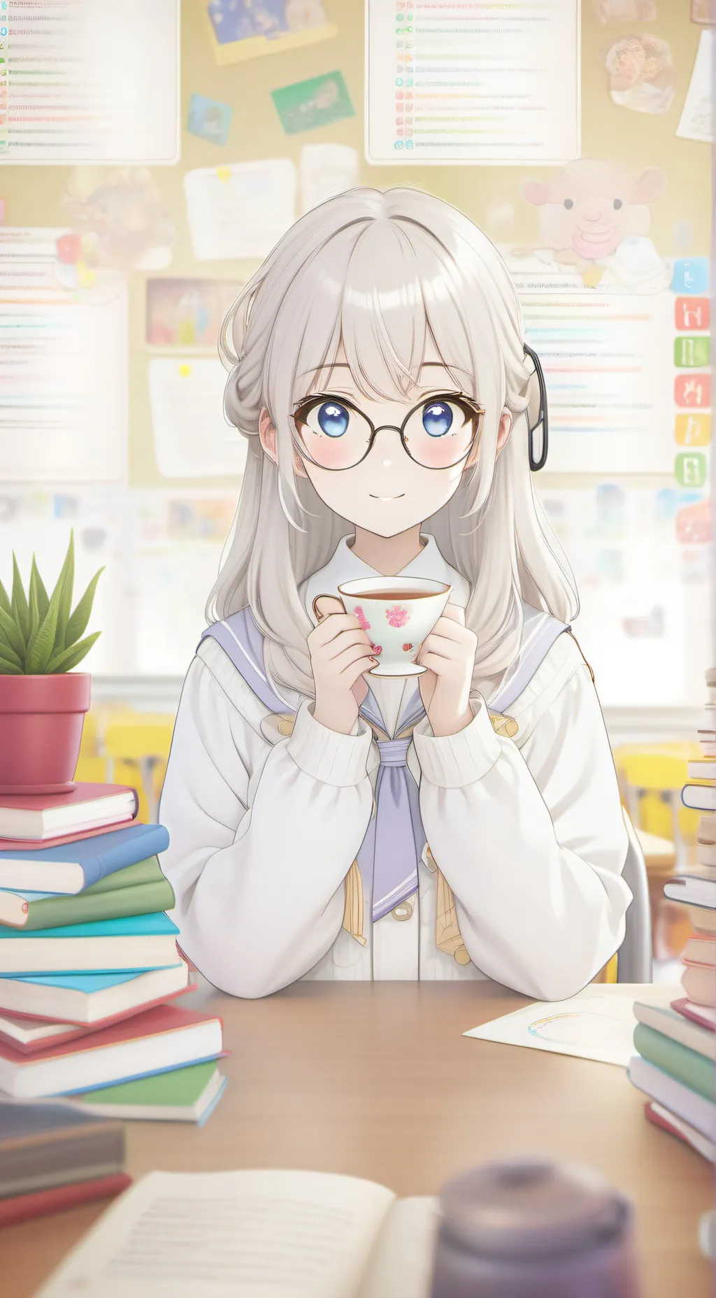 ai character: Golden Years Academy background