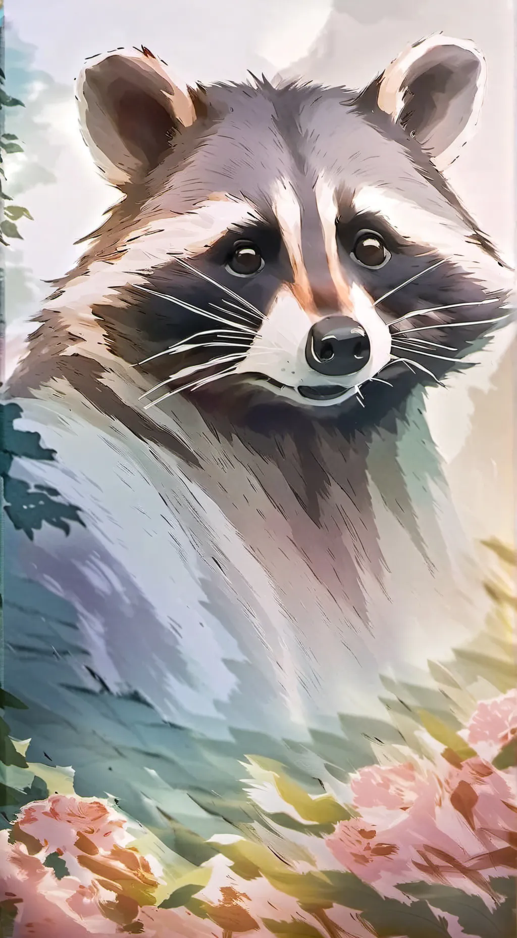ai character: raccoon background