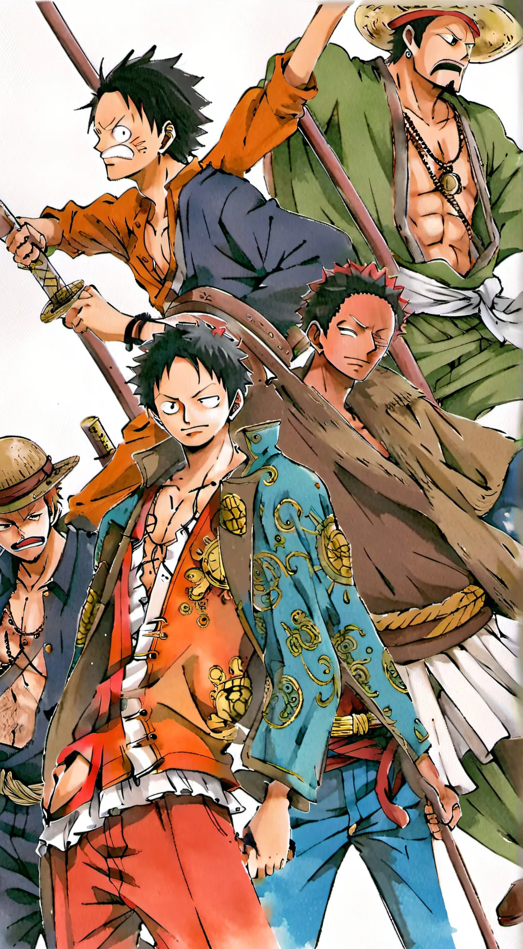 ai character: One Piece randomAU background