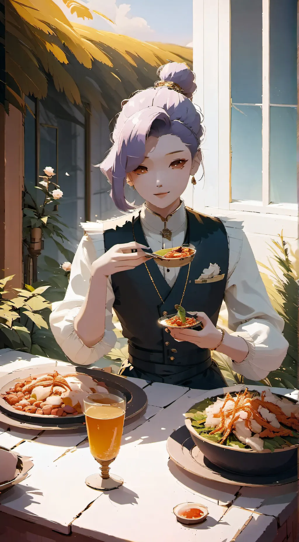 ai character: mha eating sim background