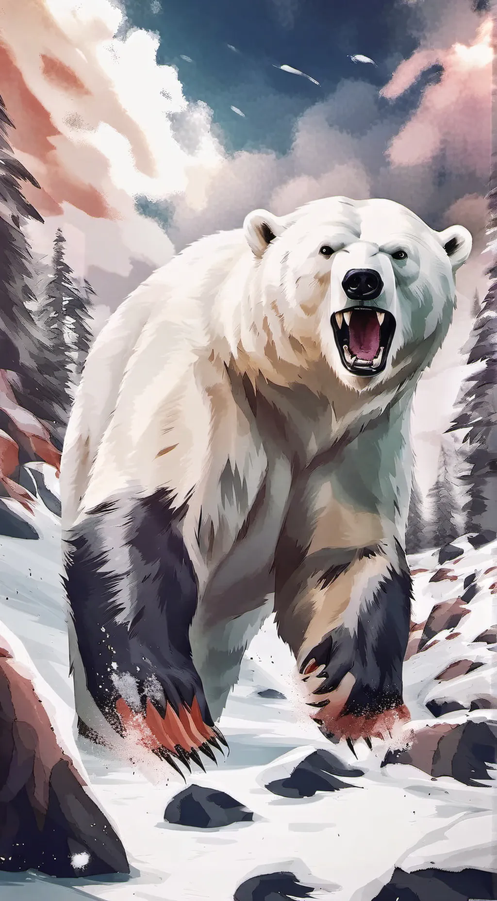 ai character: Angry polar bear background