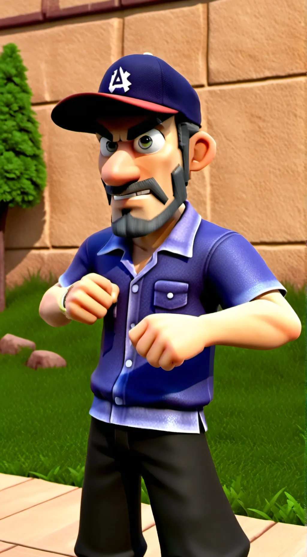 ai character: golf guy background