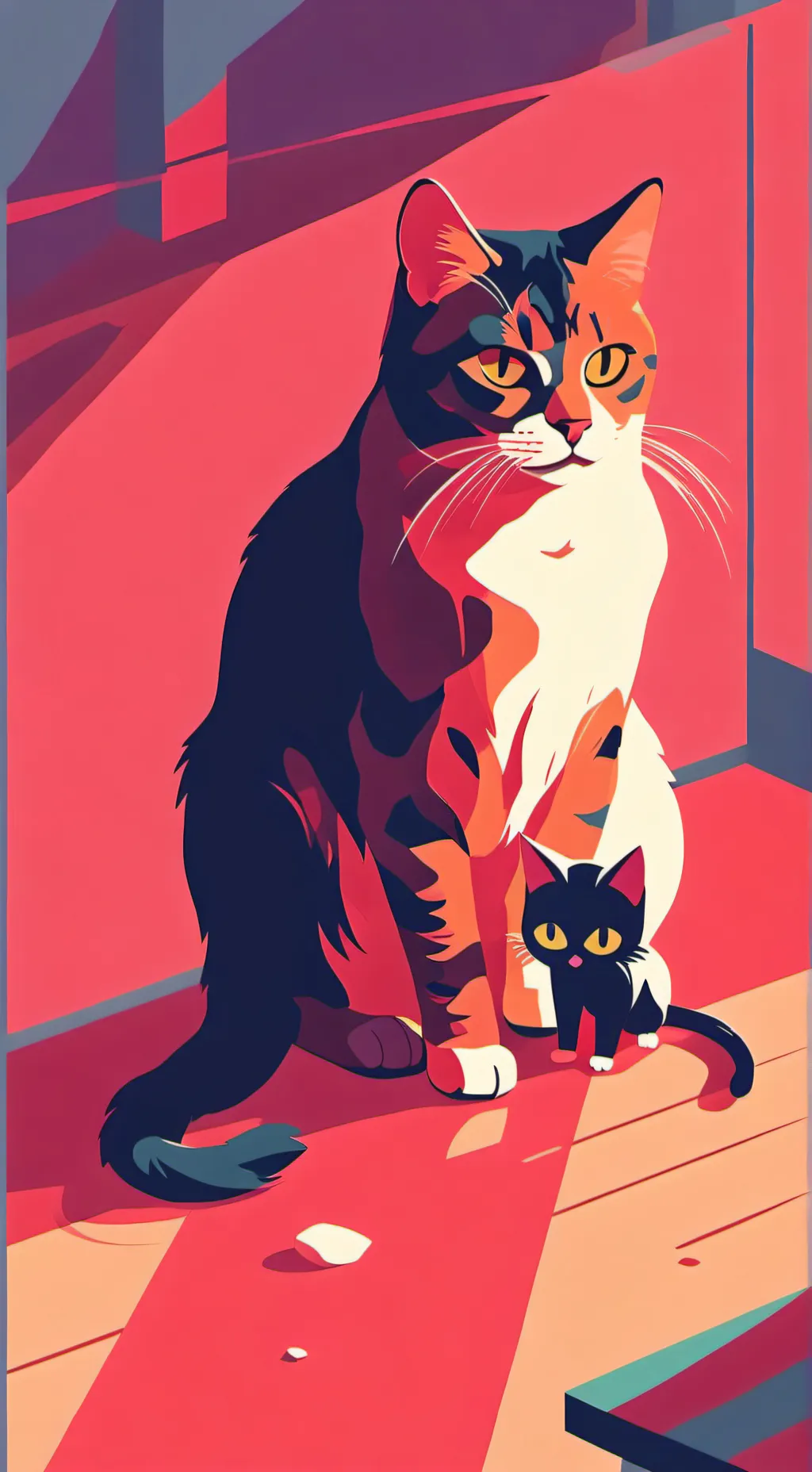 ai character: Mom cat: background