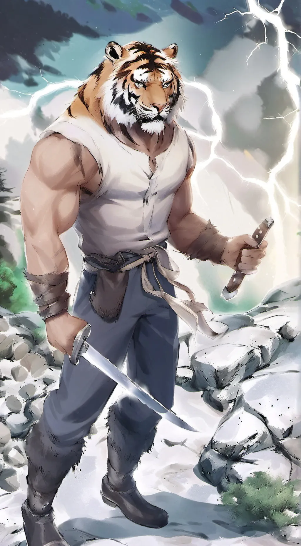 ai character: Tigery background