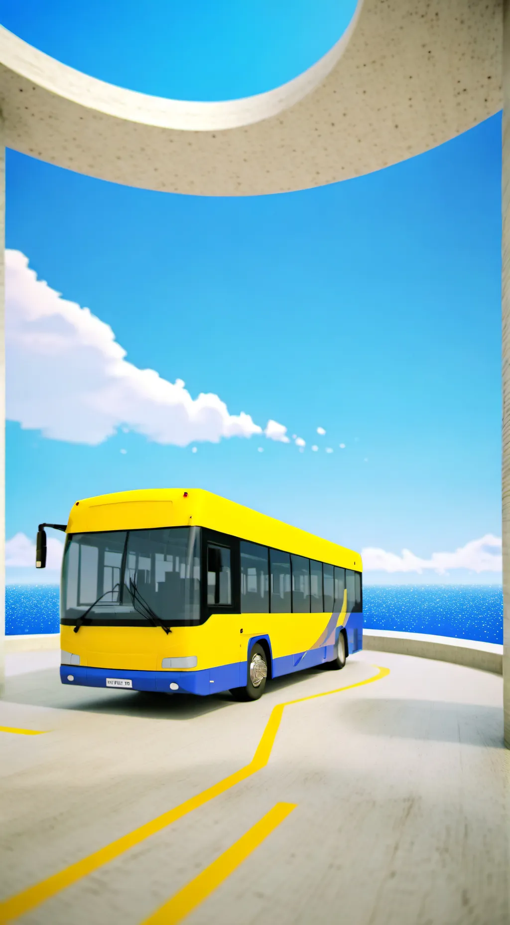 ai character: Goofy bus background