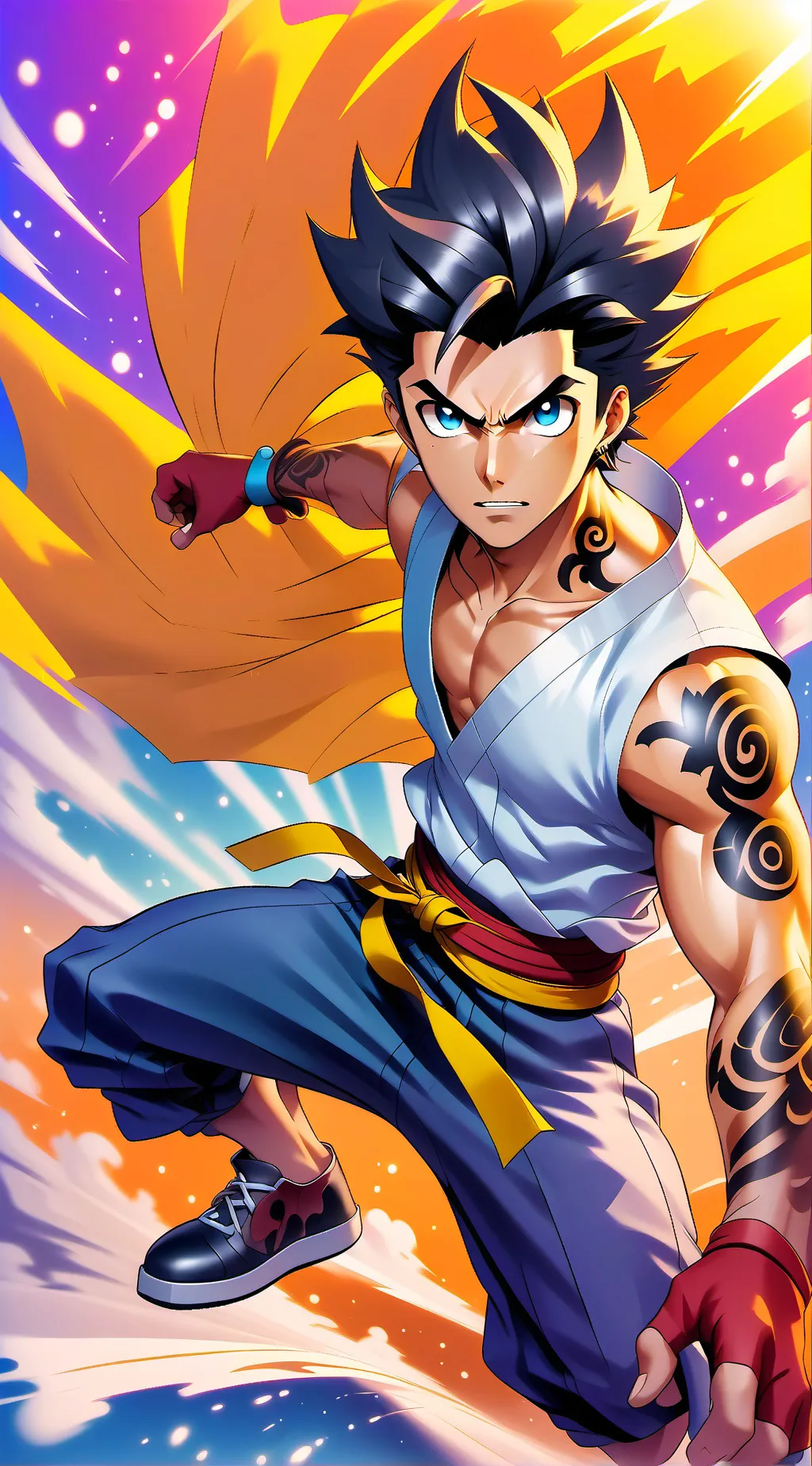 ai character: white Goku background