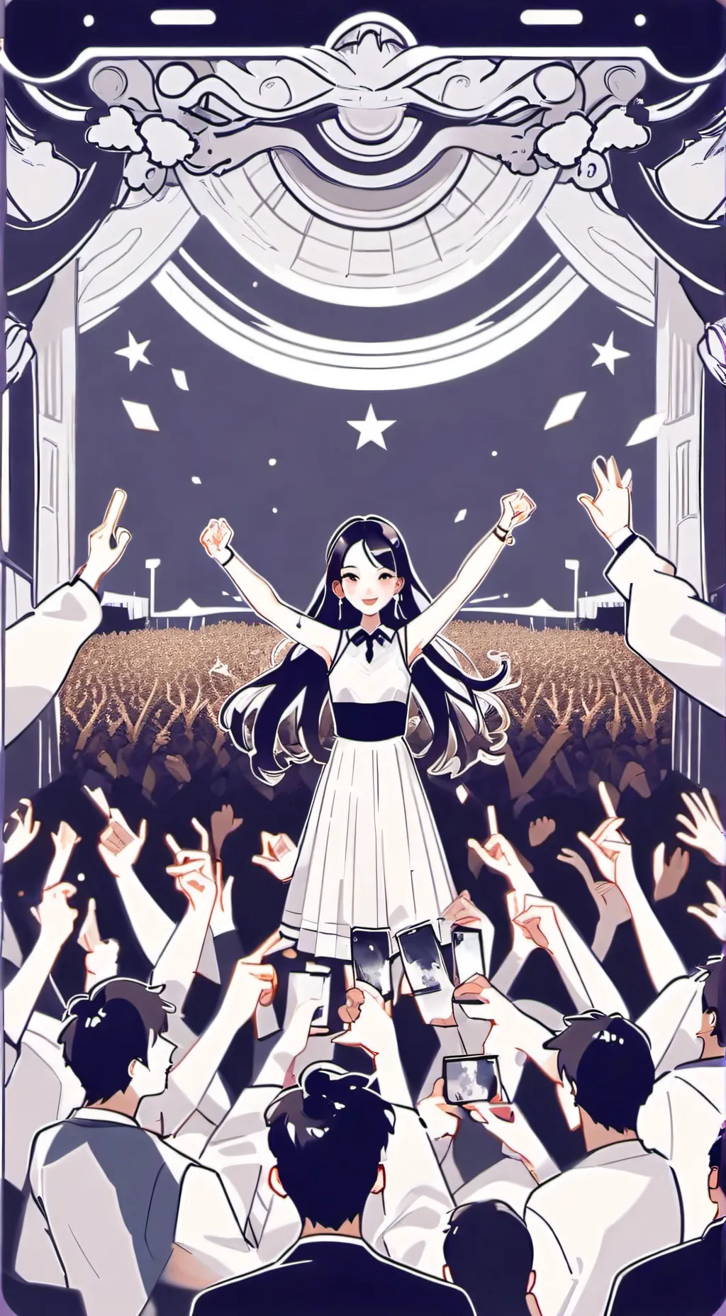 ai character: Huntrix concert  background