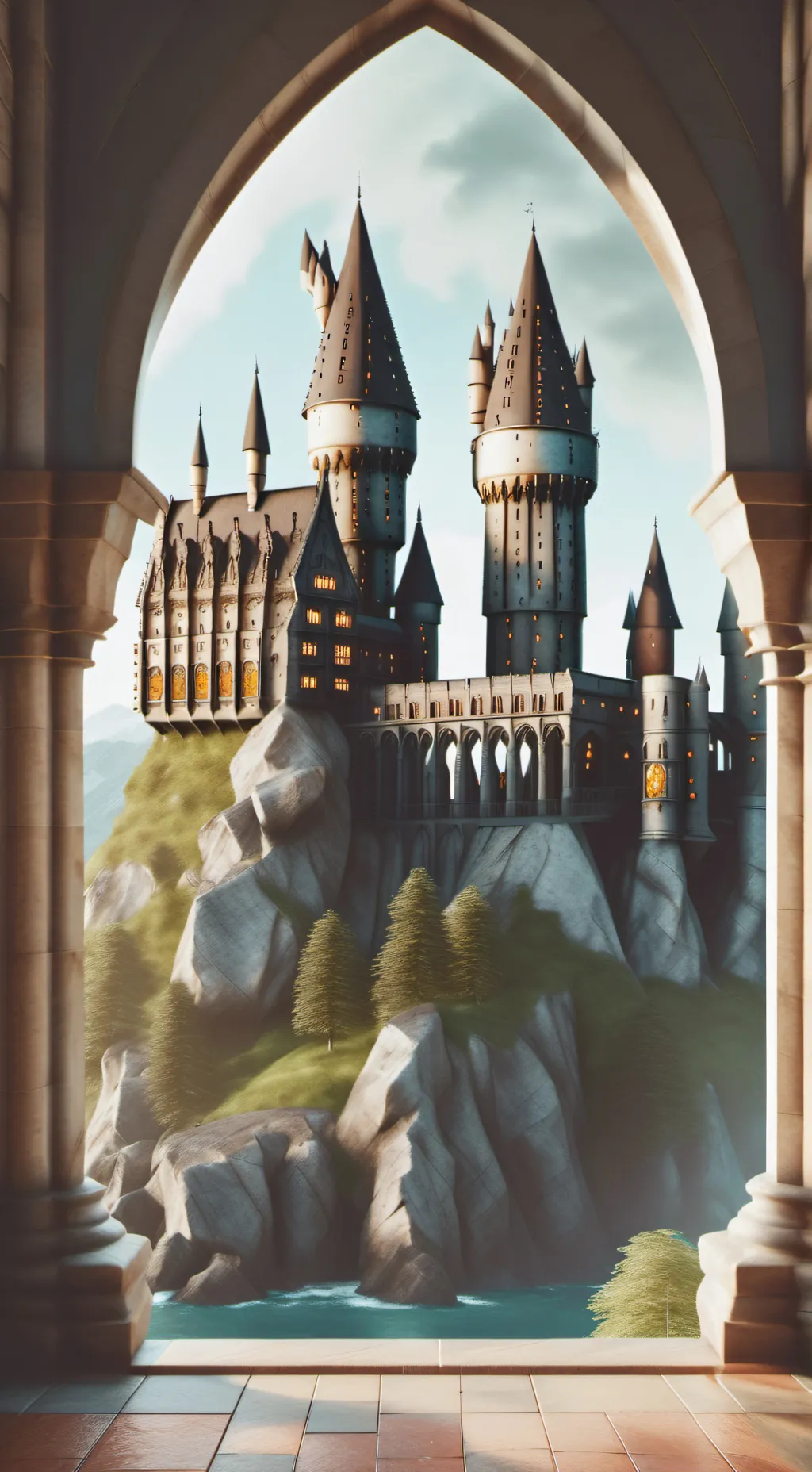 ai character: Hogwarts  background