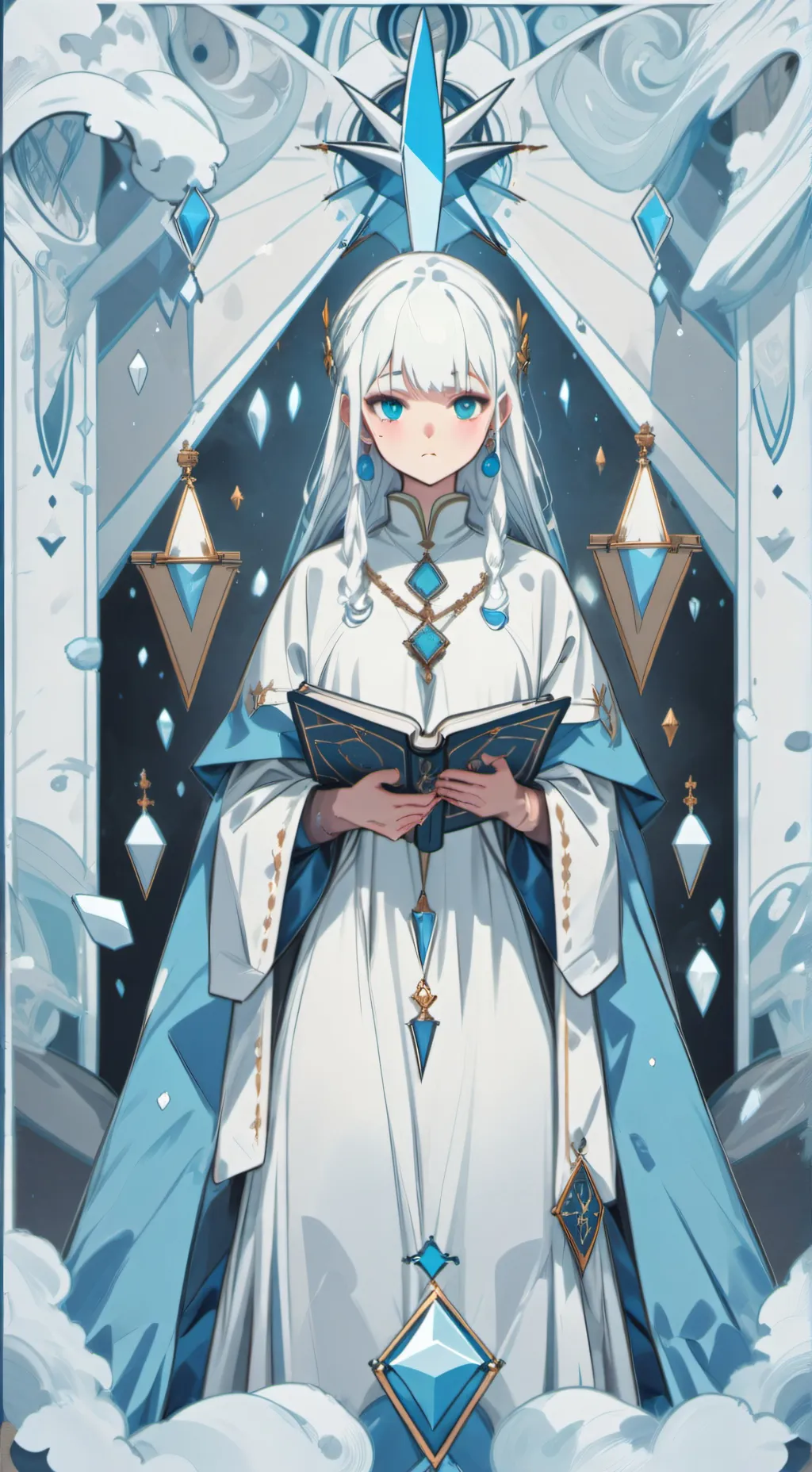 ai character: Snow queen  background