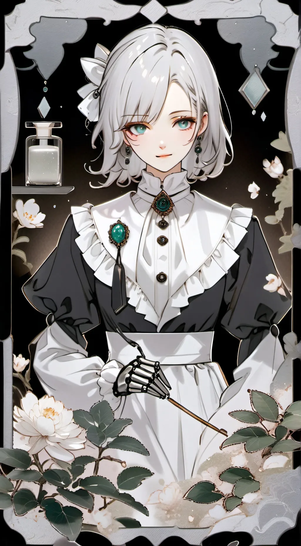 ai character: Lavender background