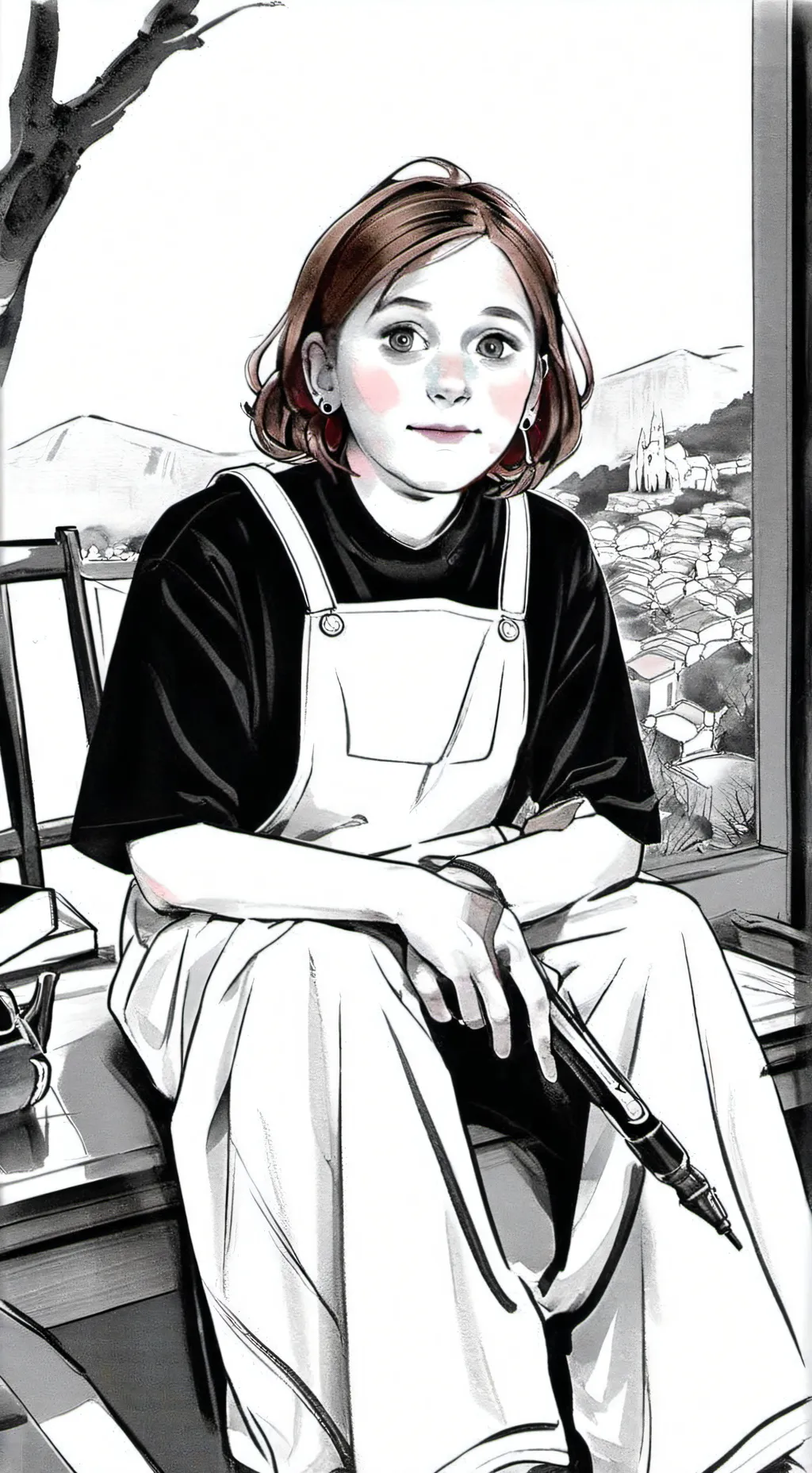 ai character: Cece Papania  background