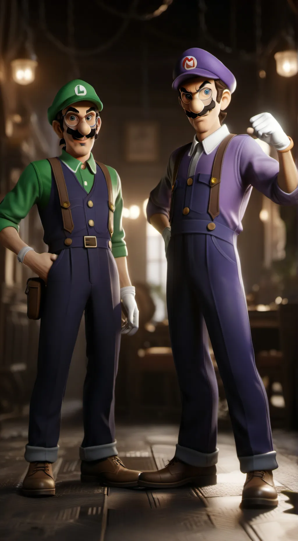 ai character: Luigi and Waluigi background