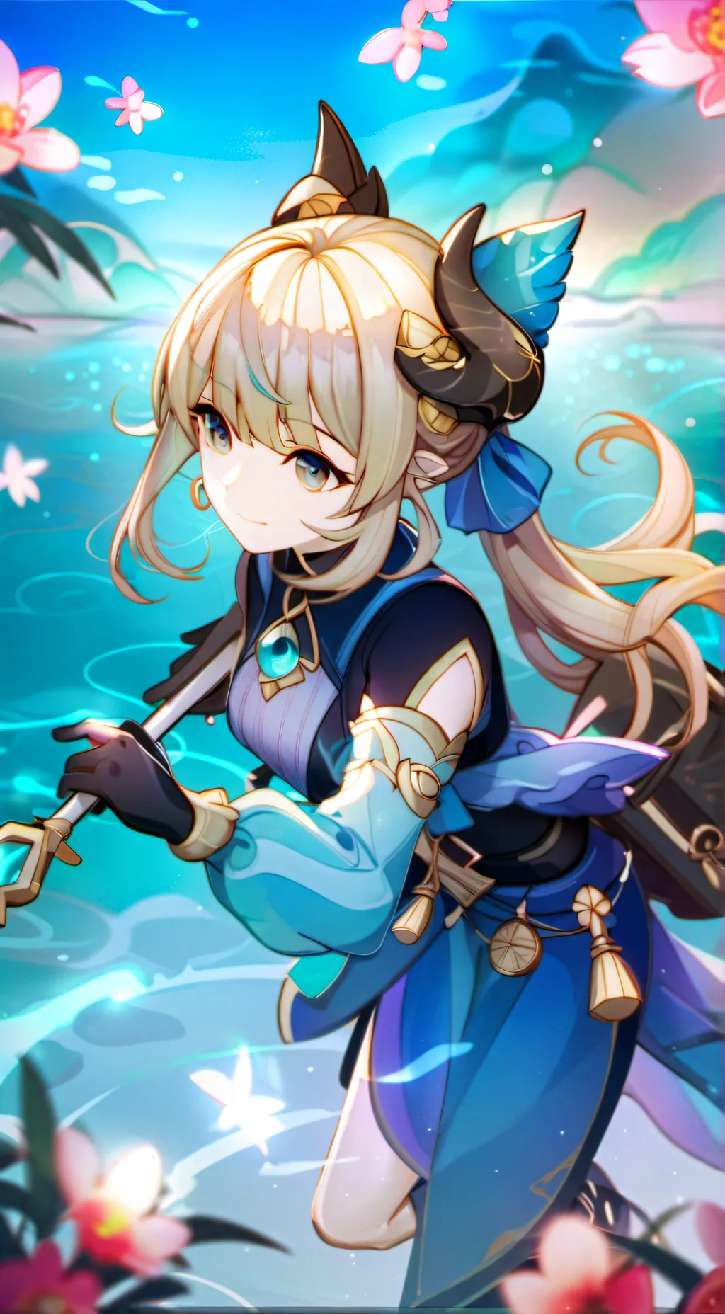 ai character: Favori Animem💙🩵😍 background