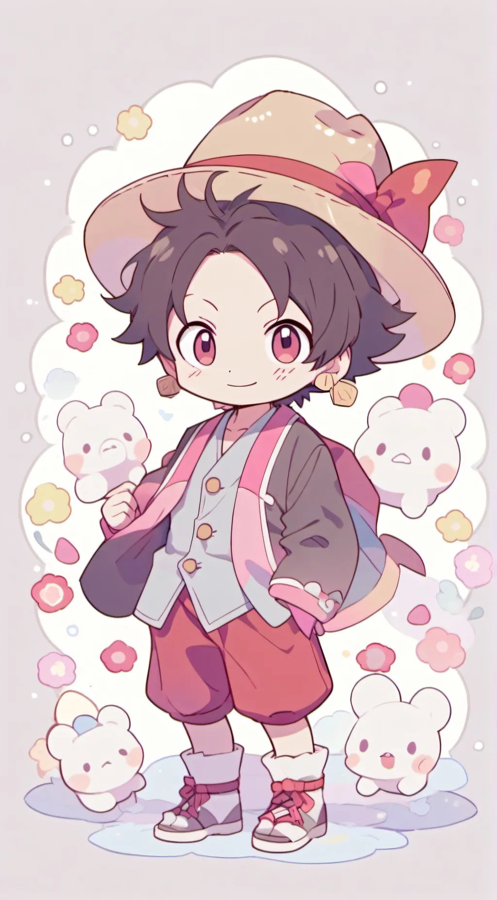 ai character: Luffyping  background