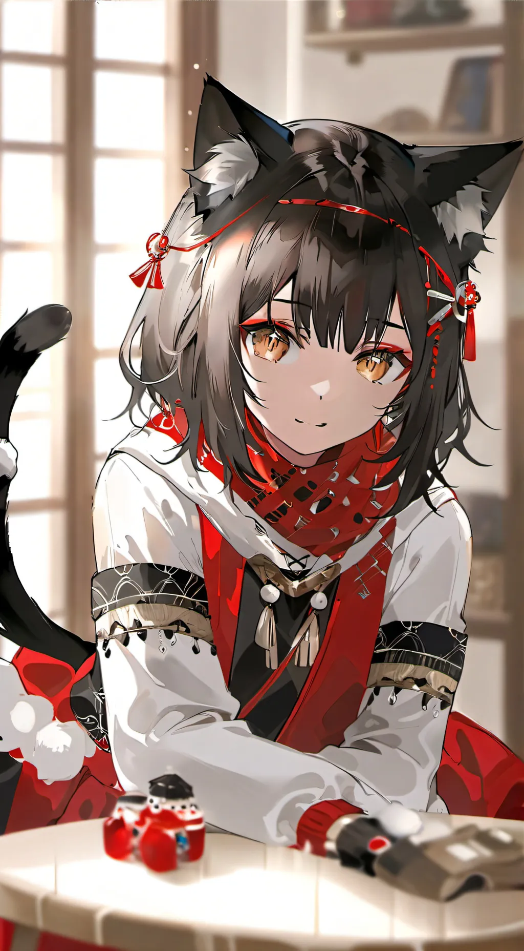 ai character: Yarn Catcher Spiri background