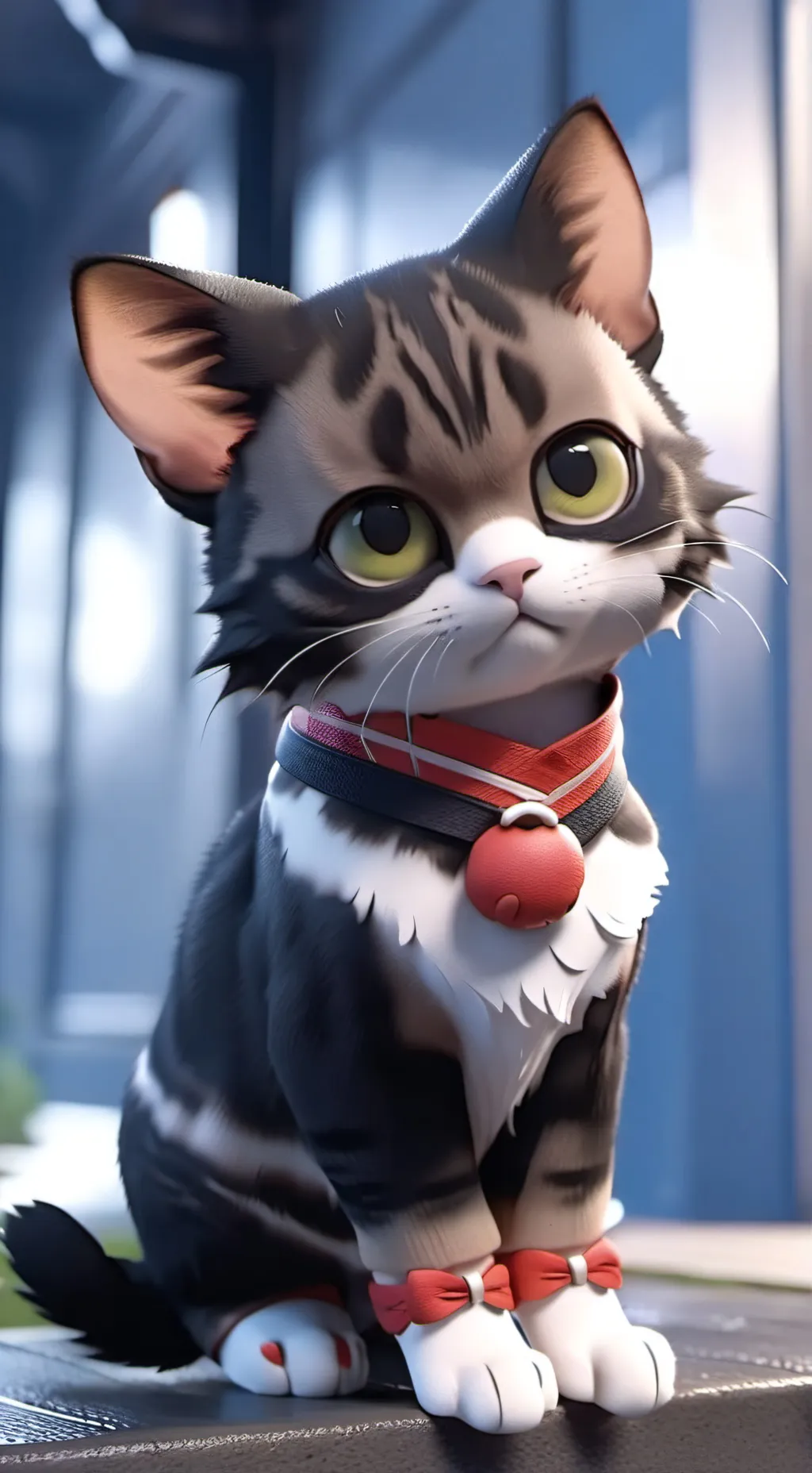 ai character: Japan cat background