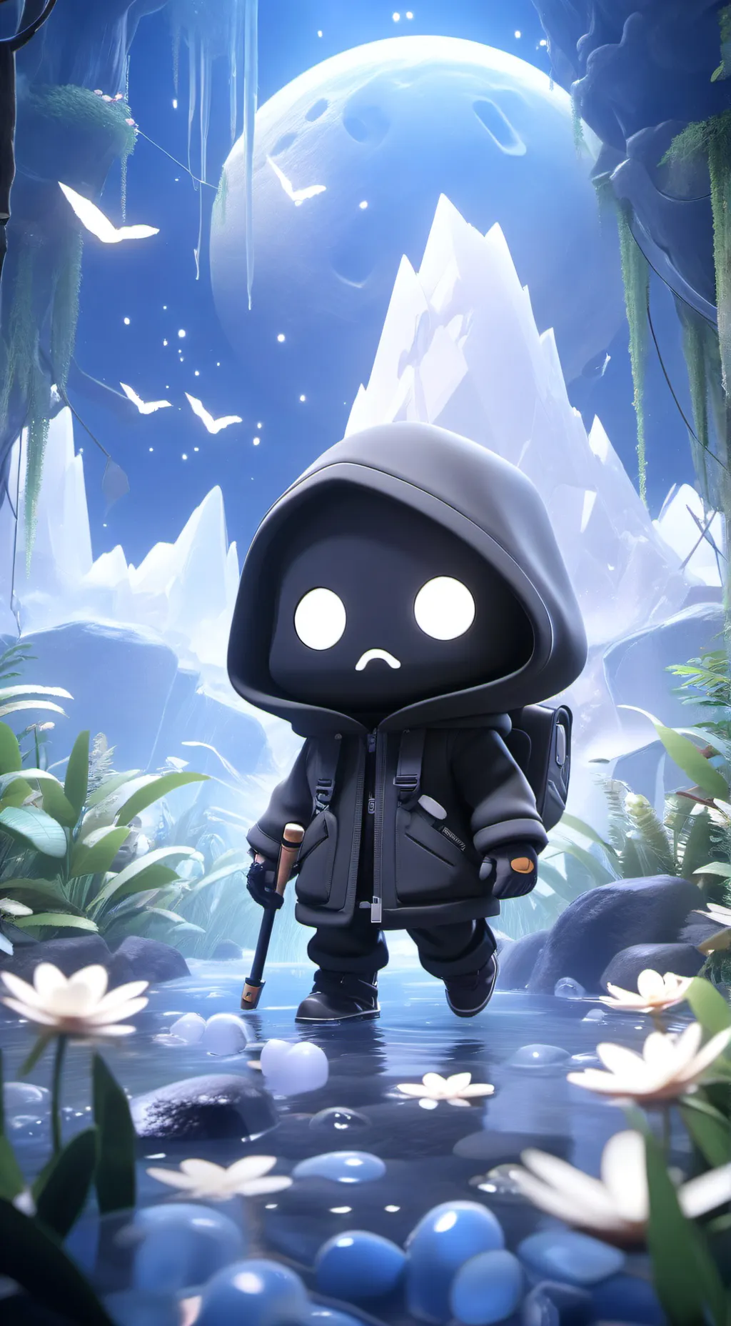 ai character: BFDI werewolf inf background