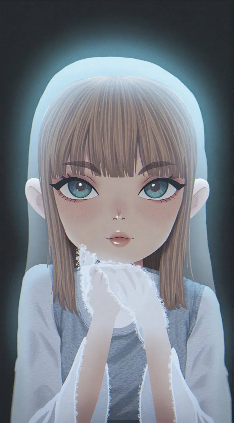ai character: two Time x azure background