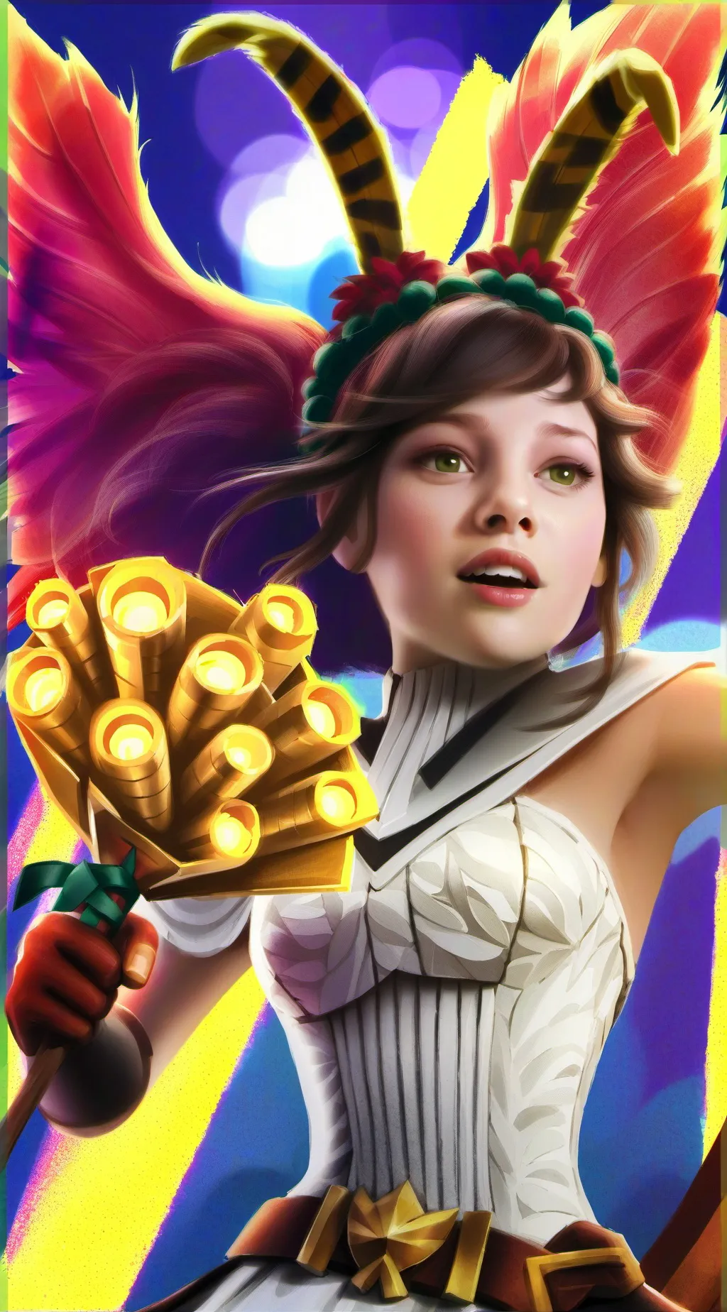 ai character:  moth girl background