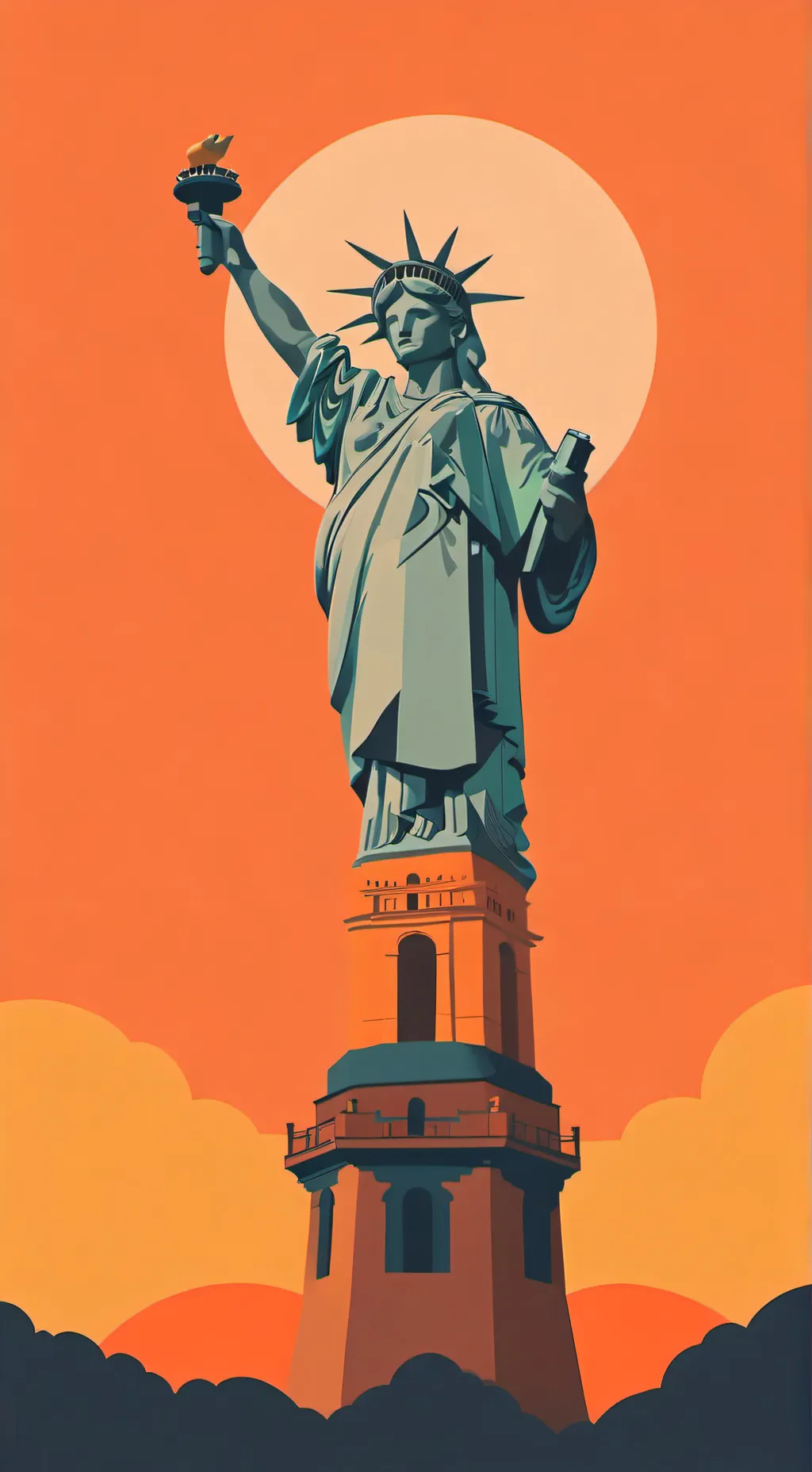 ai character: Statue of Liberty background