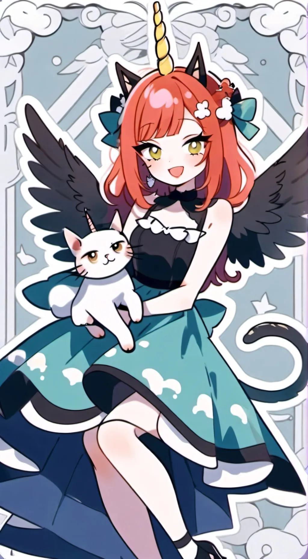 ai character: sunny and the cat background