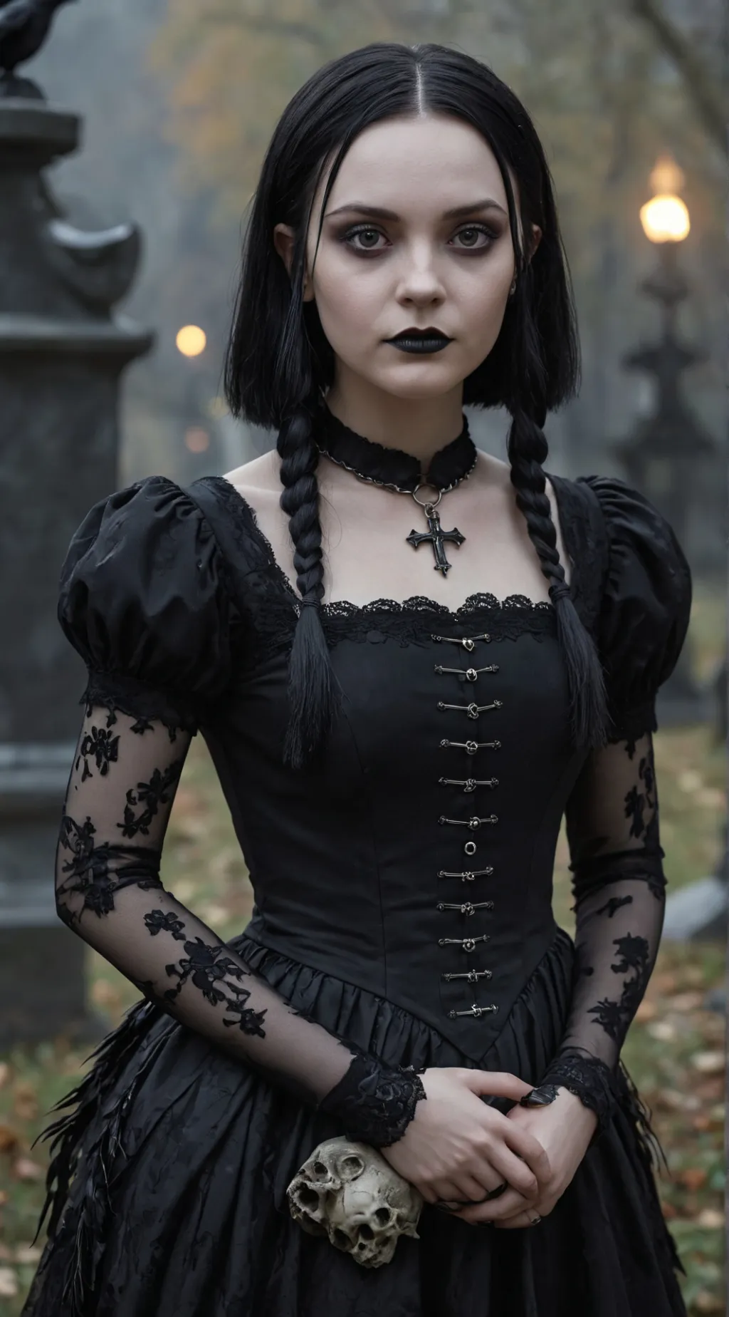 ai character: Wednesday Addams background