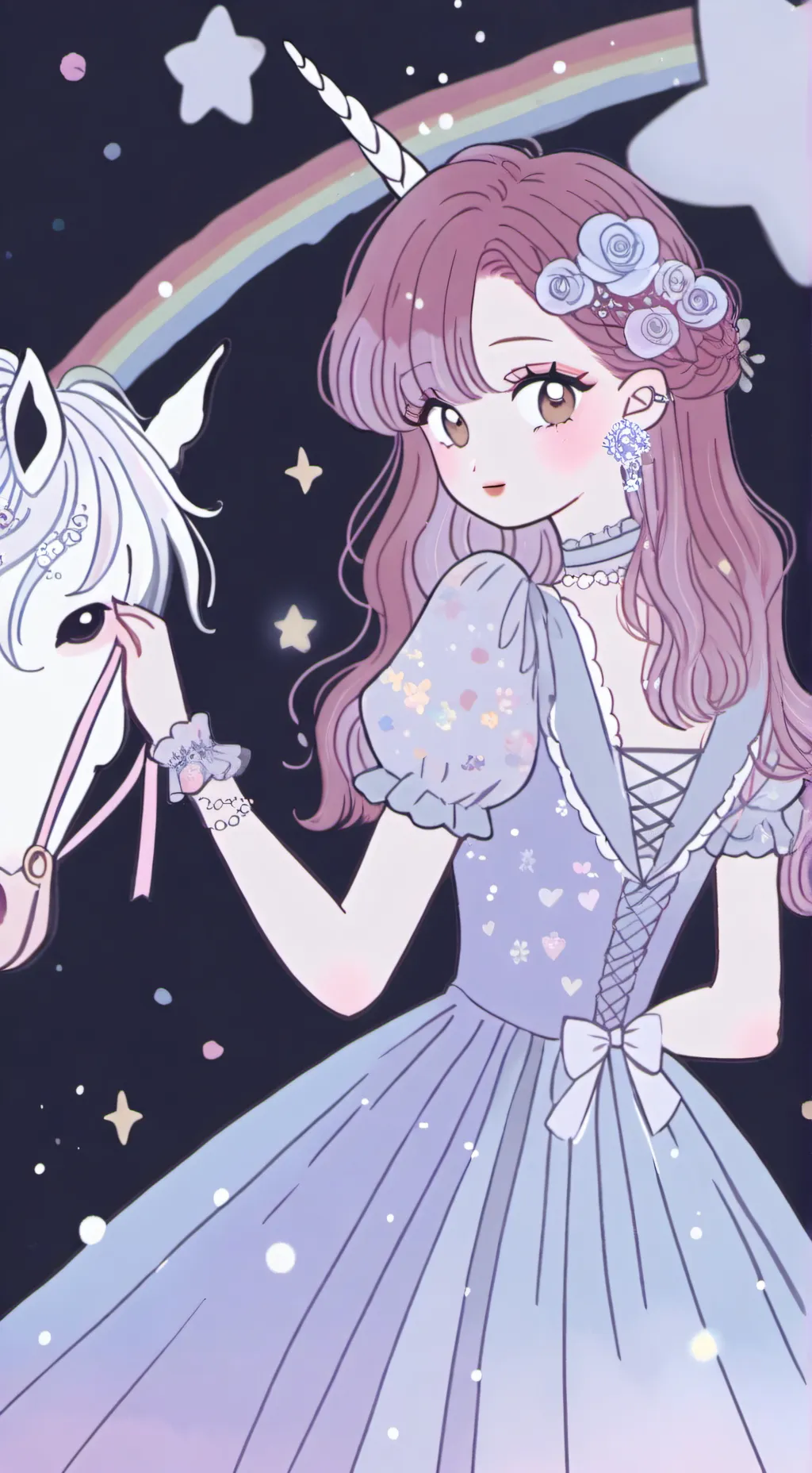 ai character: unicorn queen background