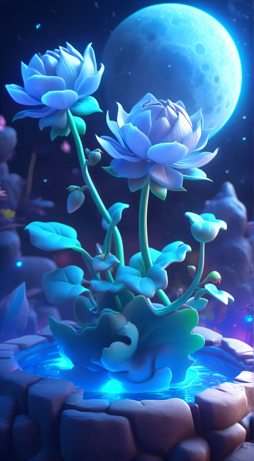 ai character: moonflower   ? background