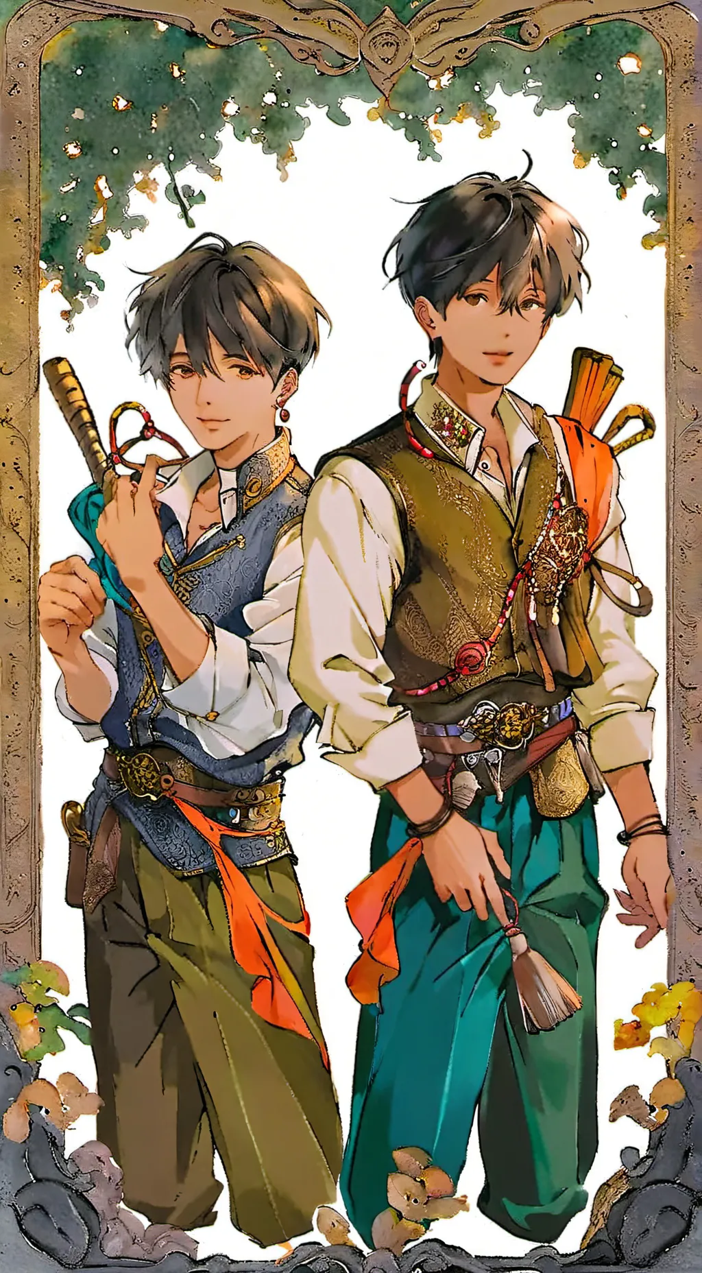 ai character: Caleb and Dylon background