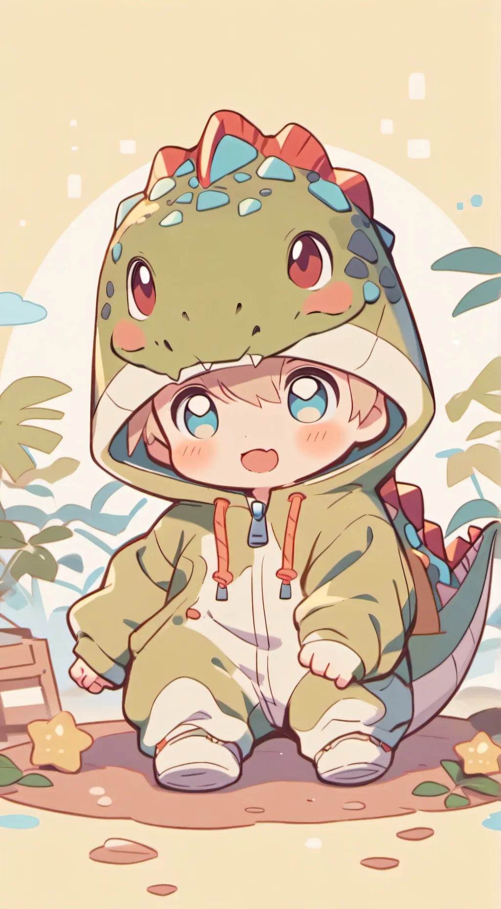 ai character: DINO BABY background