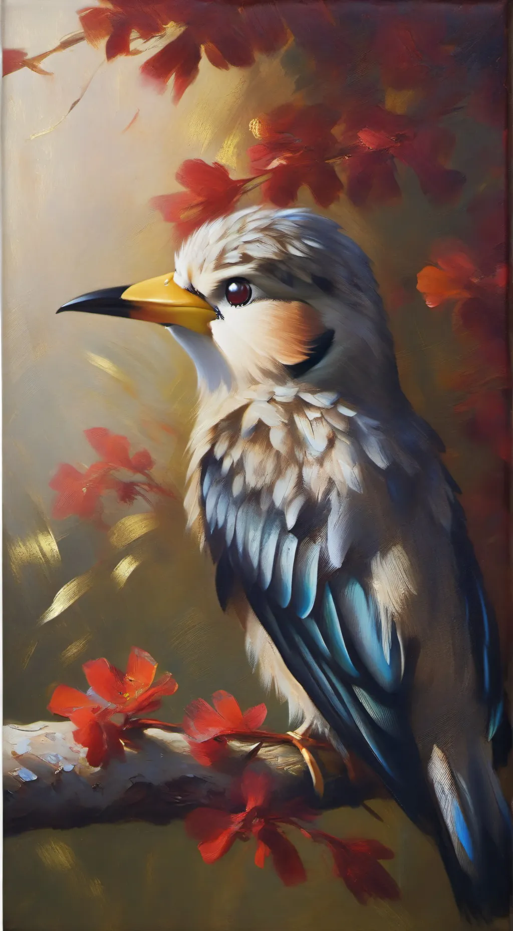ai character: BIRD THE FLAMINGO  background