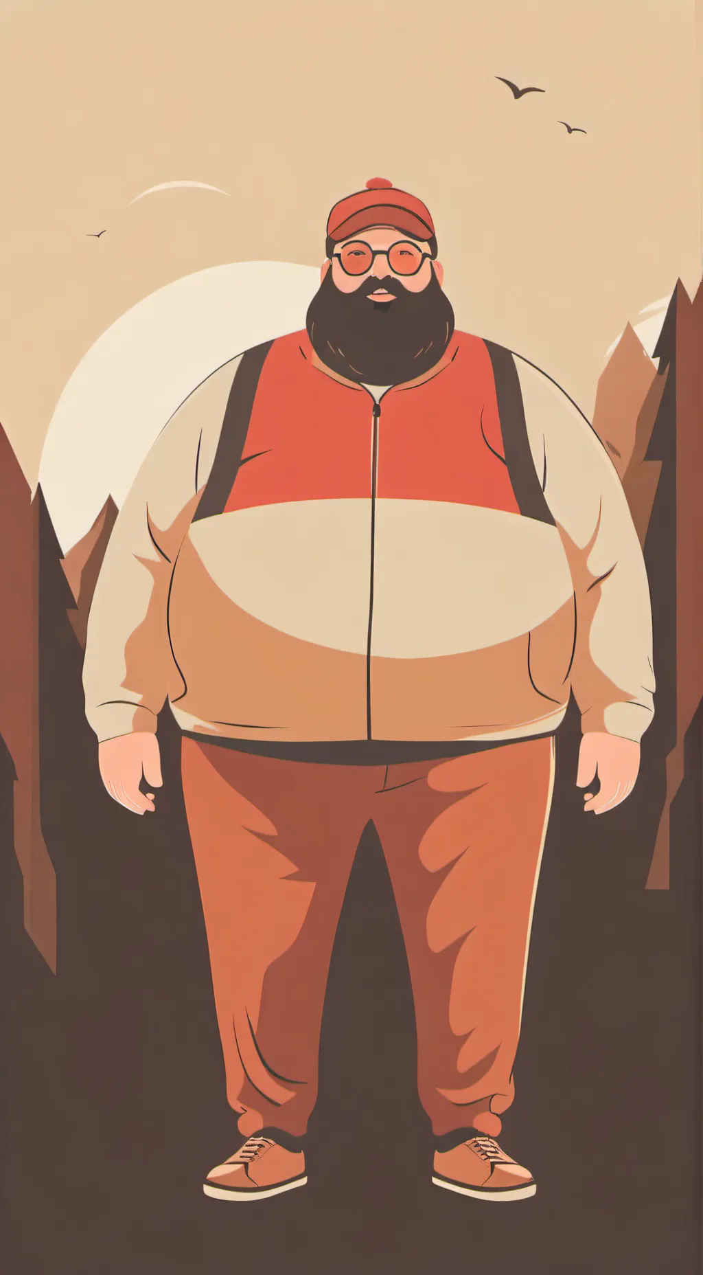 ai character: fat man background