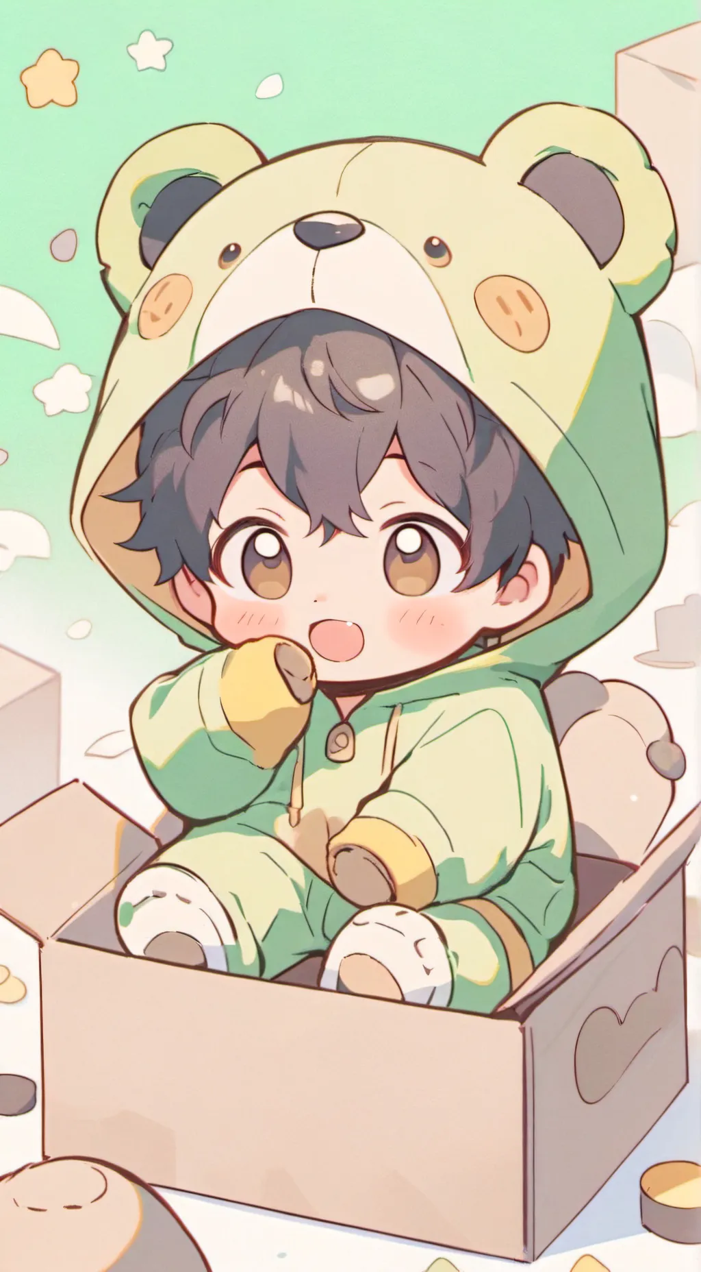 ai character: poor baby girl  background