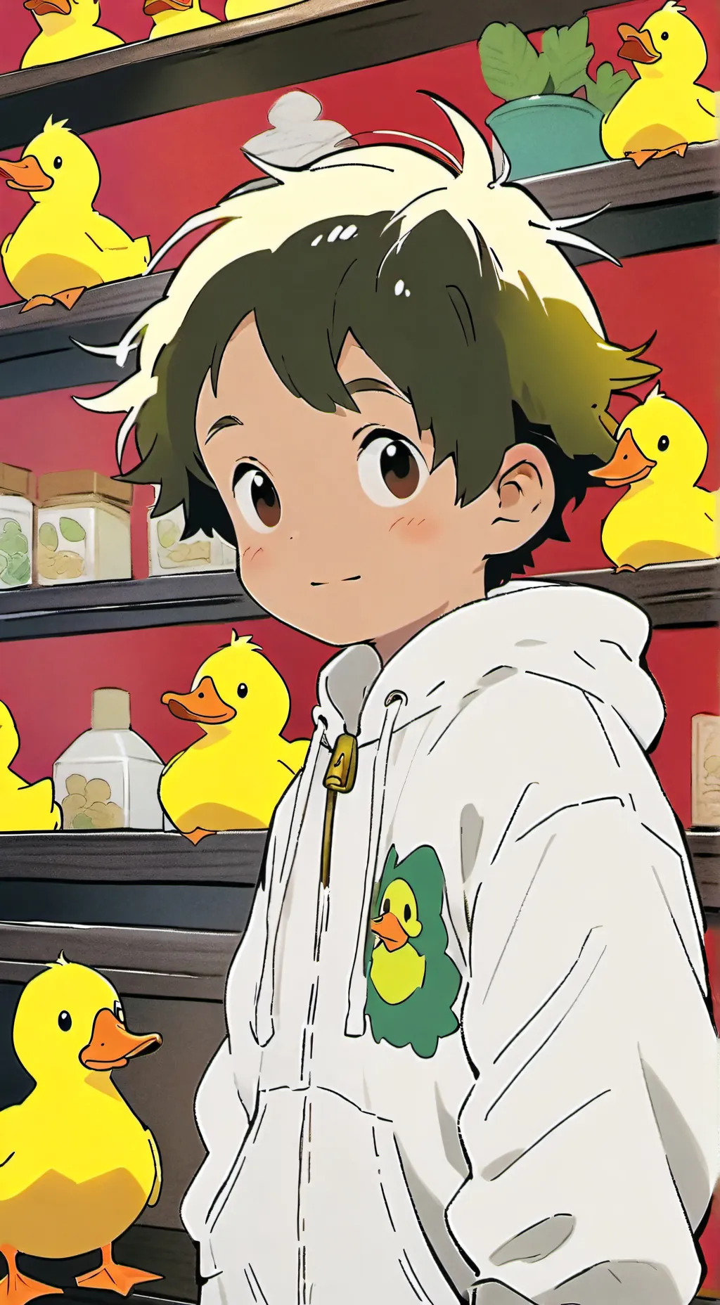 ai character: duck boy likes you background