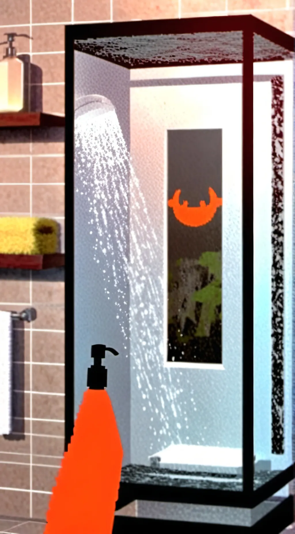 ai character: Shower background