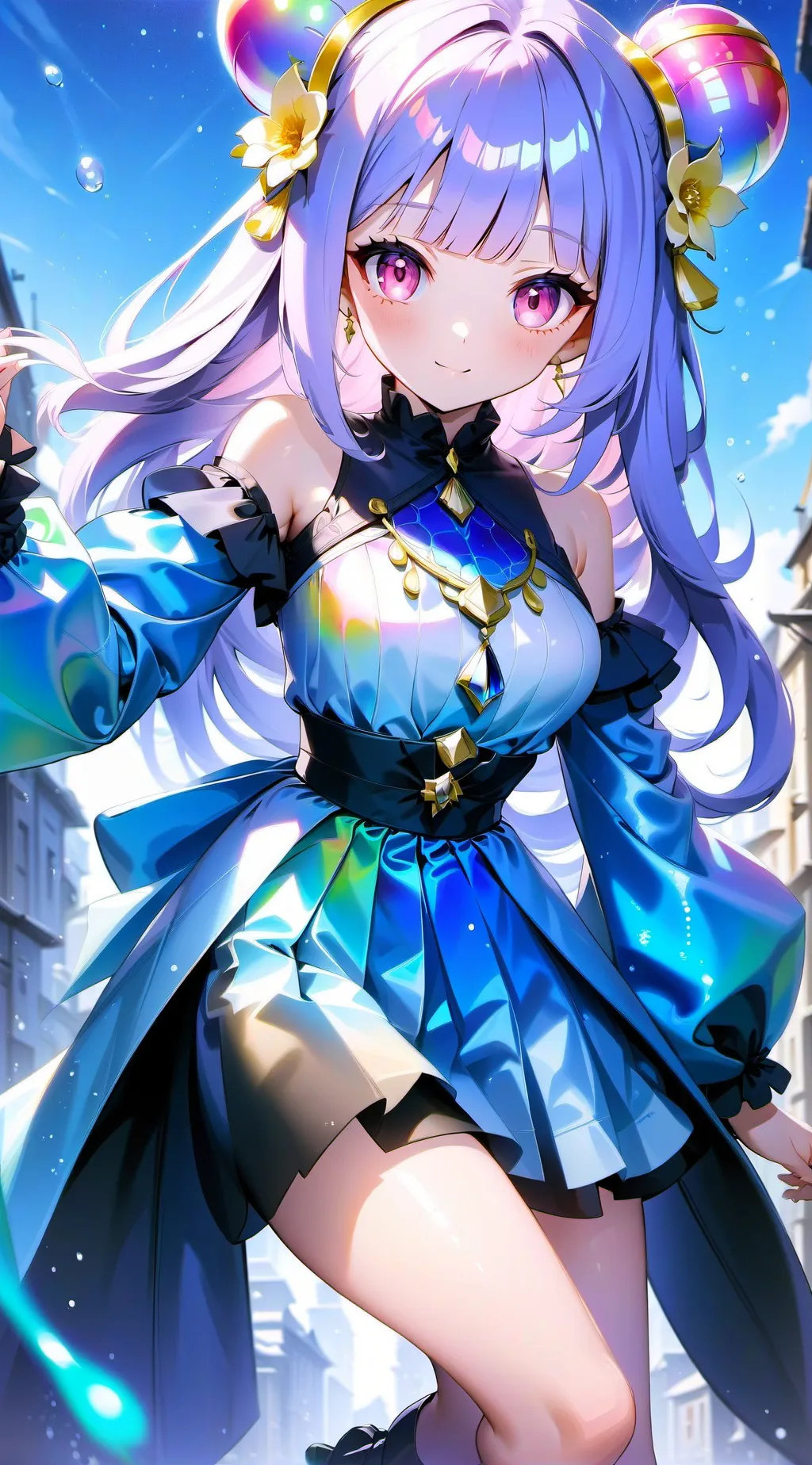 ai character: Riry Fluffy Pink background