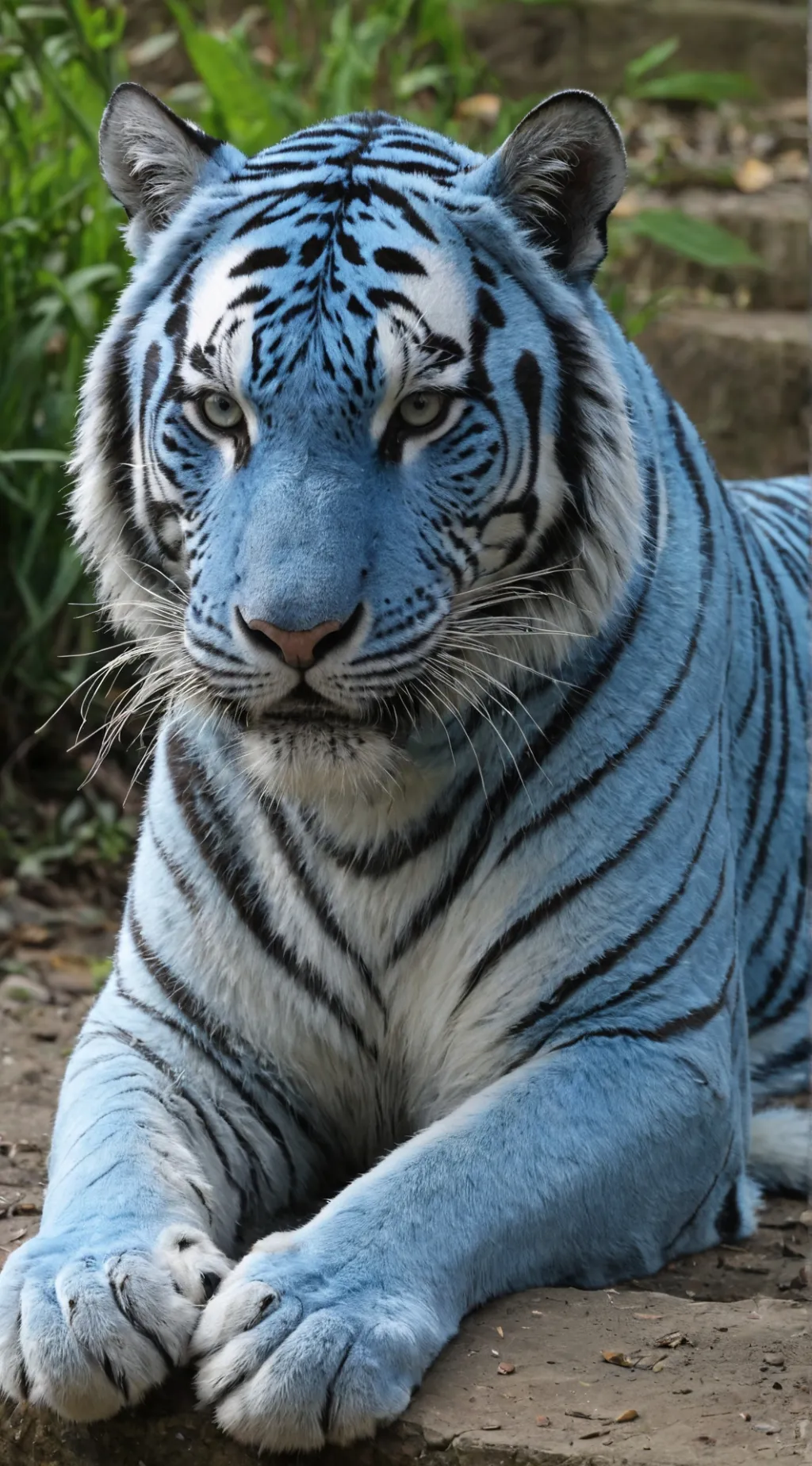 ai character: Blue tiger background