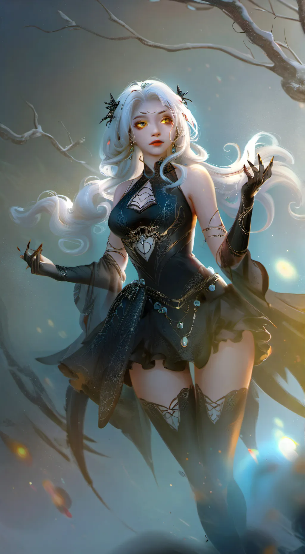 ai character: spider girl  background