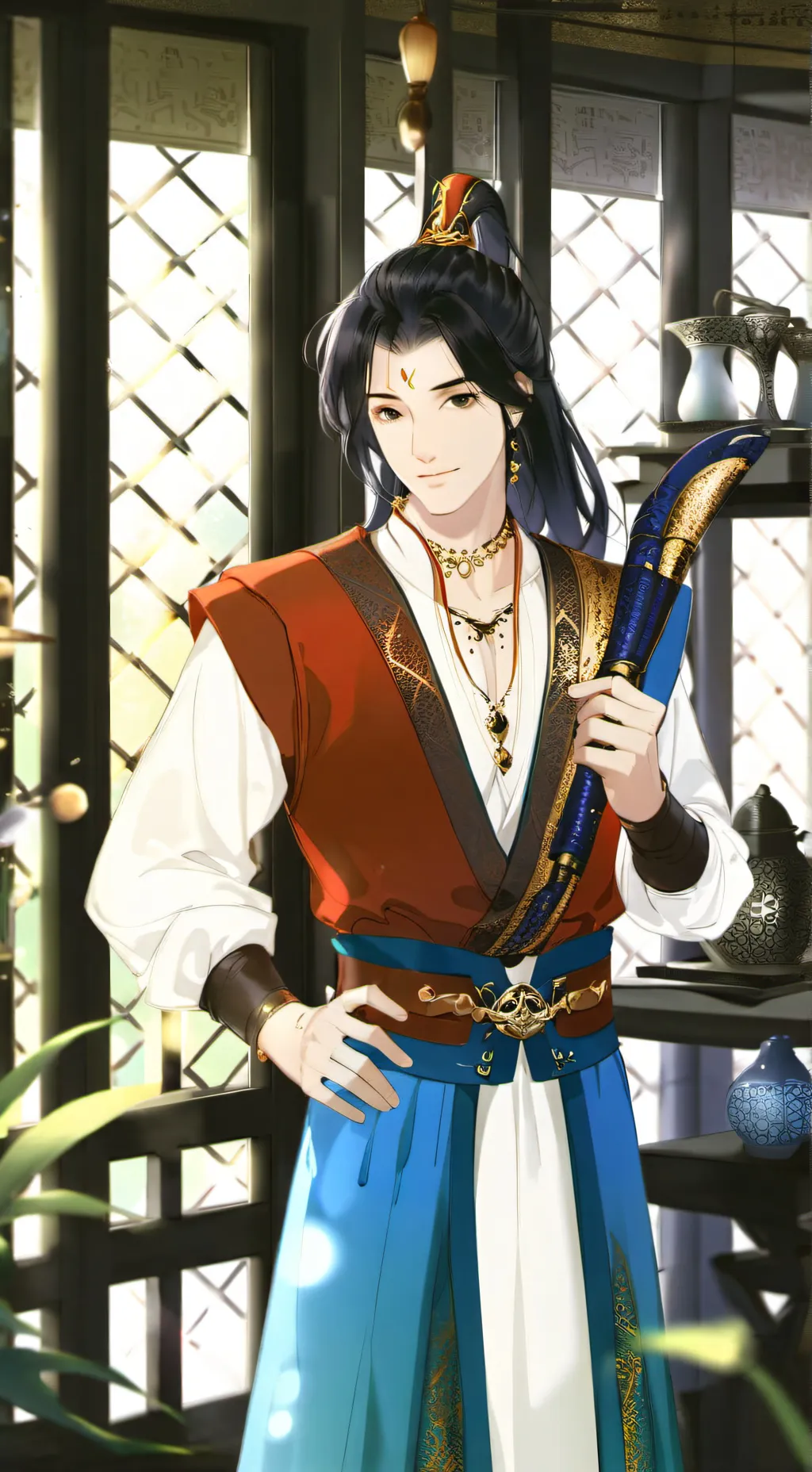 ai character: Aladdin  background