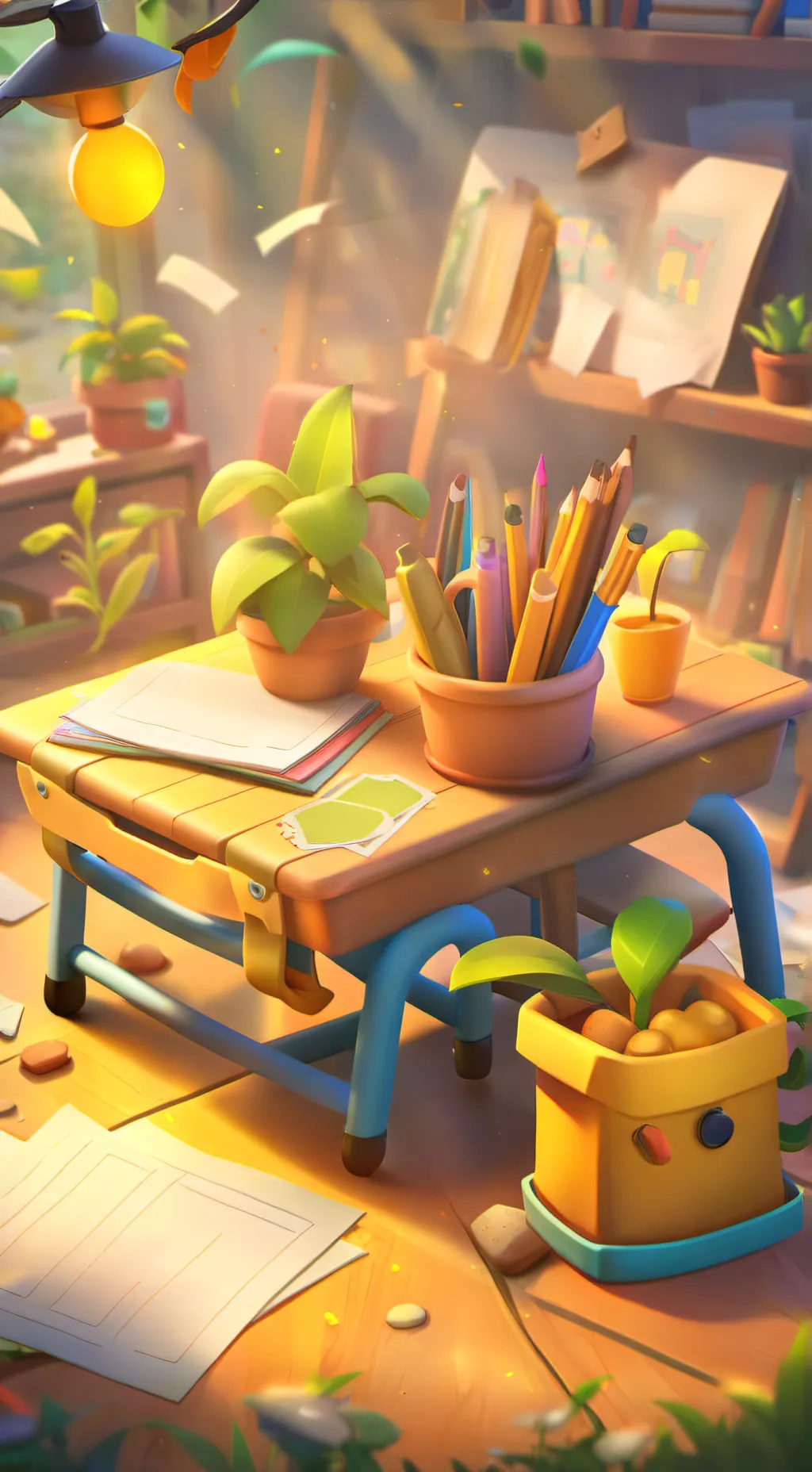 ai character: School helper  background